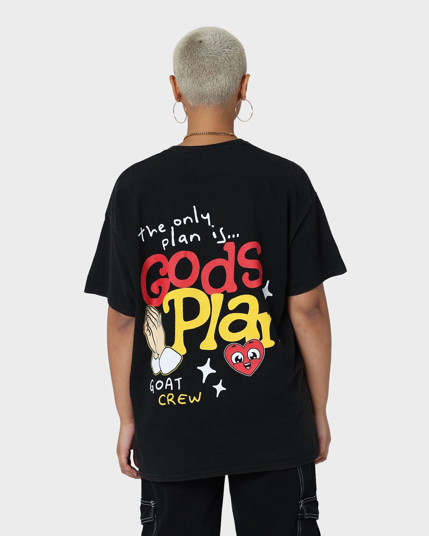 Goat Crew Godsplan T-Shirt Washed Black Everyday Style Trend Work efficiency