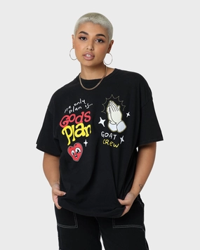 Cozy Design Goat Crew Godsplan T-Shirt Washed Black