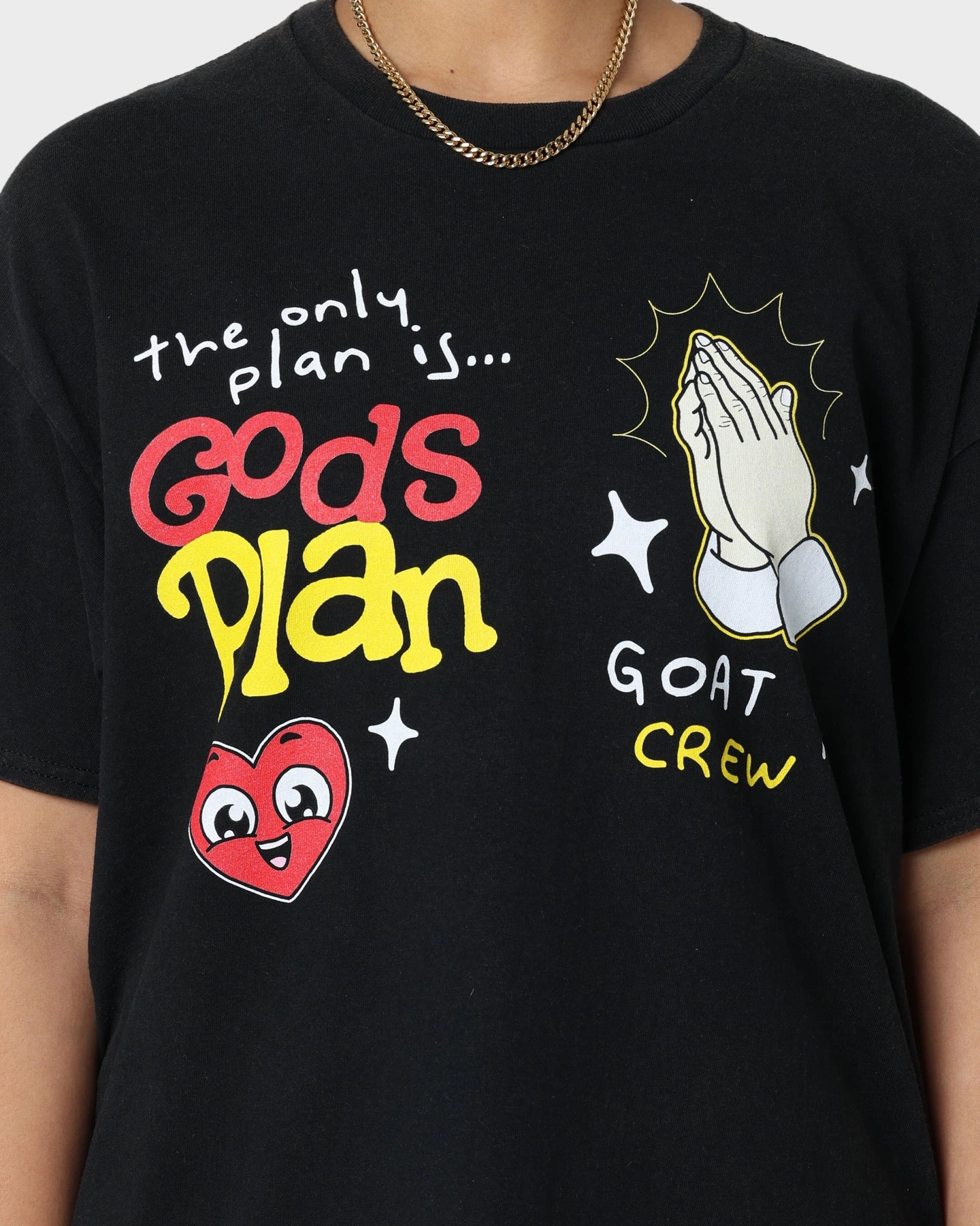 Holiday Style Goat Crew Godsplan T-Shirt Washed Black