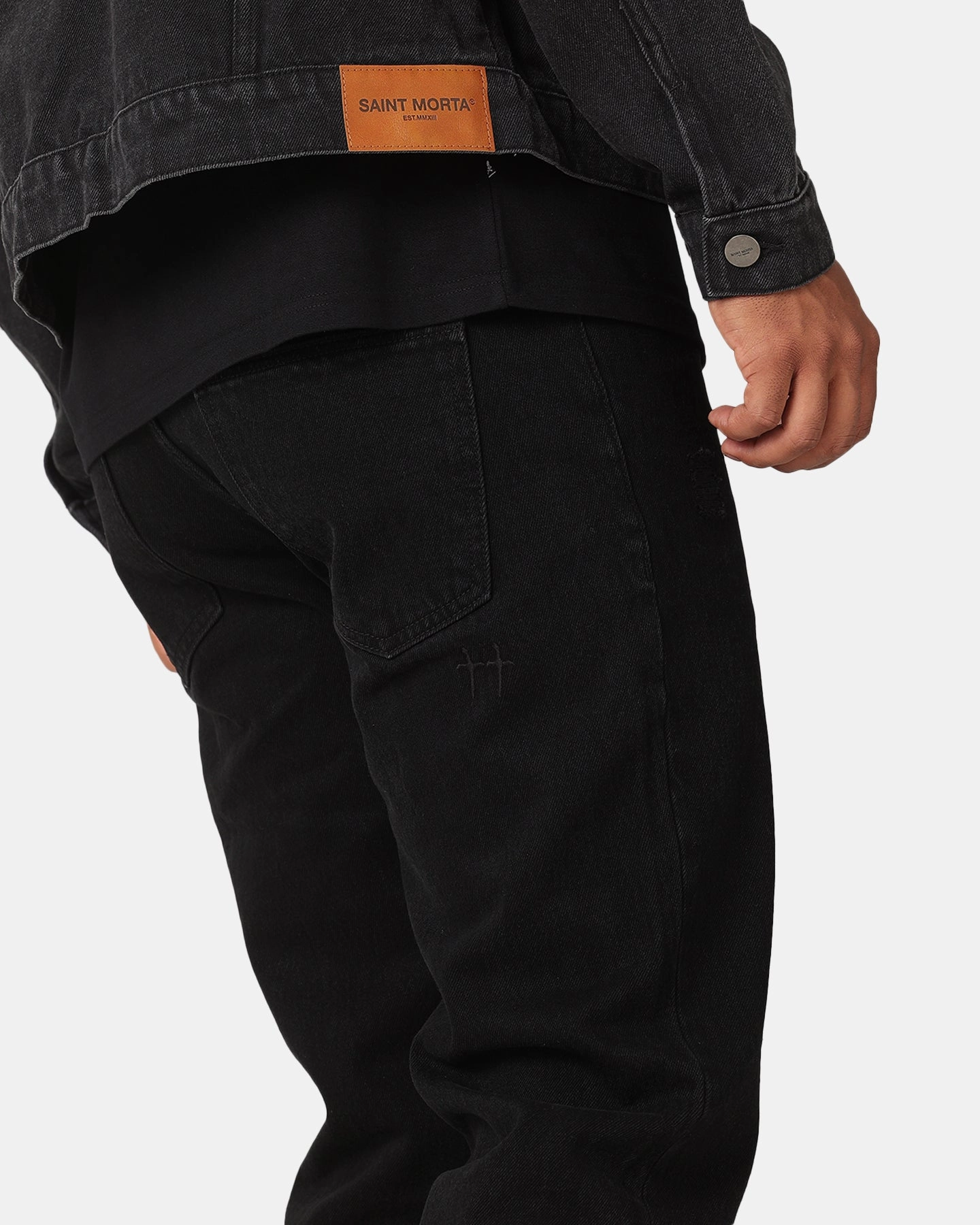 Saint Morta Psykhe Distressed Jeans Washed Black Essential Piece Breathable Fit