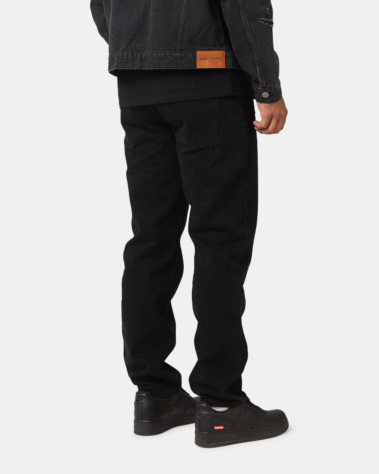 Comfort Stretch Weave Neutral palette Saint Morta Psykhe Distressed Jeans Washed Black