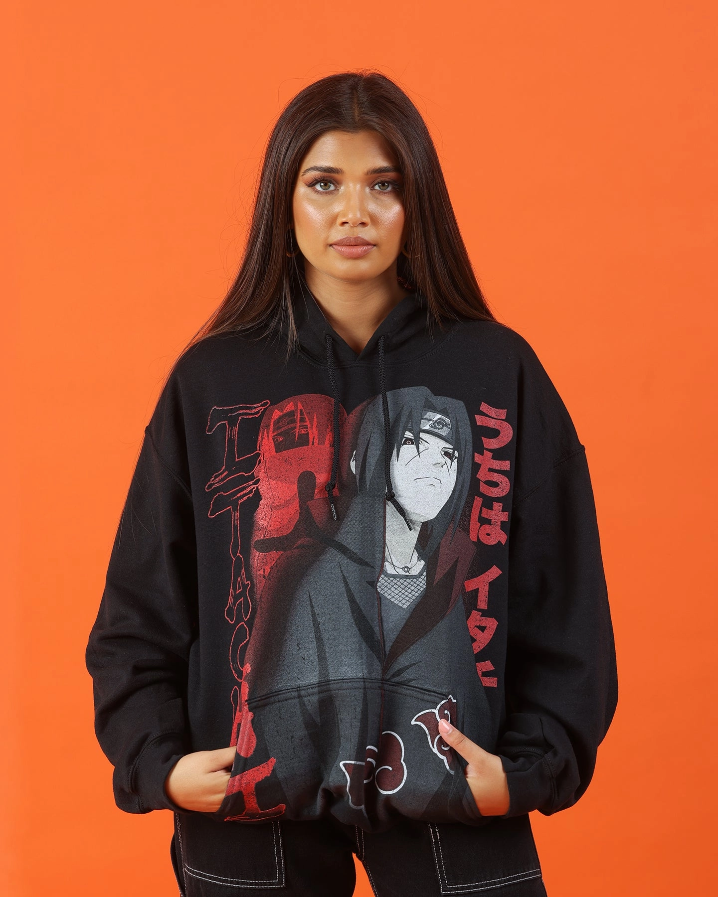winter warmth Goat Crew X Naruto Itachi Hoodie Black