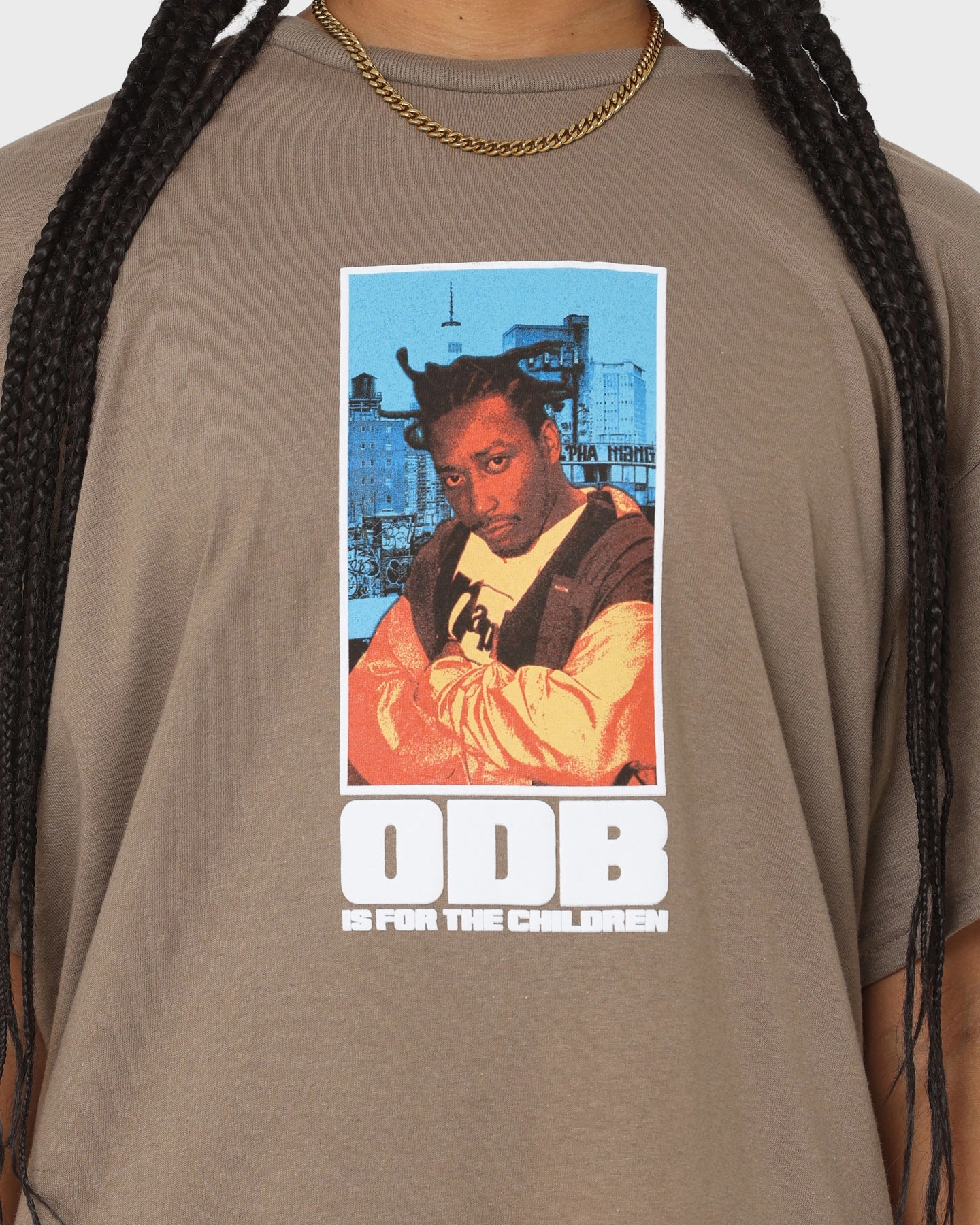 Feminine Fit DoubleStitched Seams Goat Crew X Ol' Dirty Bastard Children T-Shirt Brown