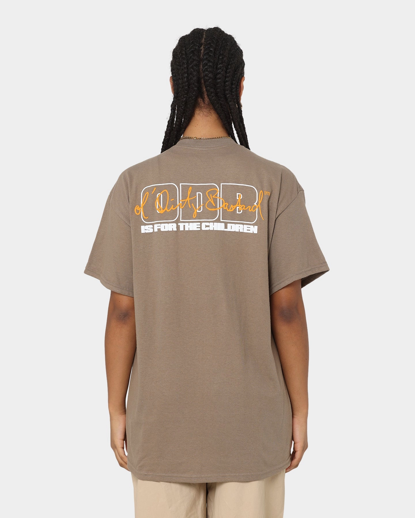 OekoTexCertified Trendy Vibe Goat Crew X Ol' Dirty Bastard Children T-Shirt Brown