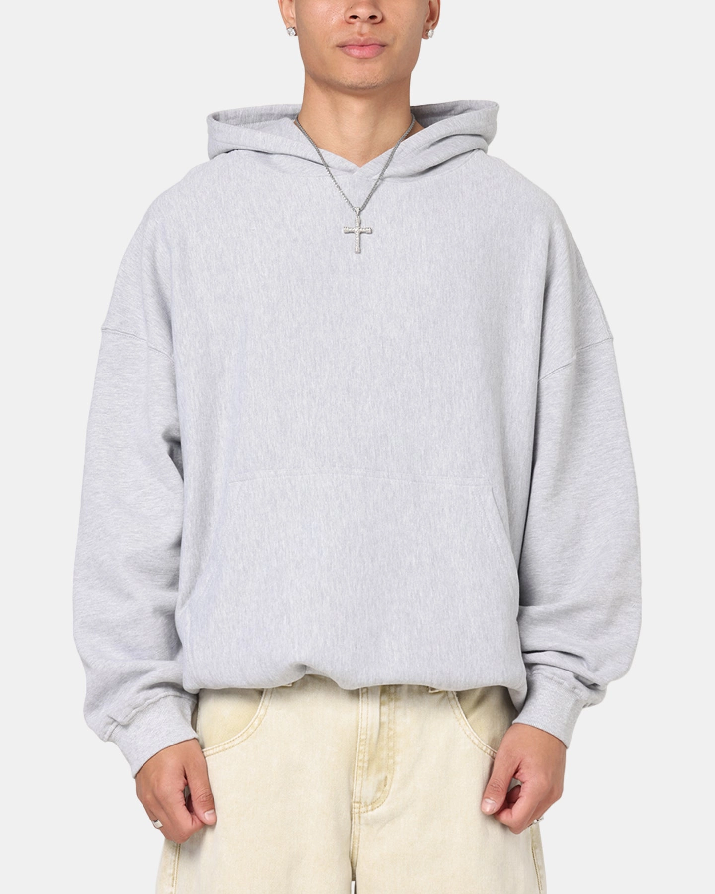 Culture Kings Oversized Hoodie Light Marle Subtle Branding Sport Mode