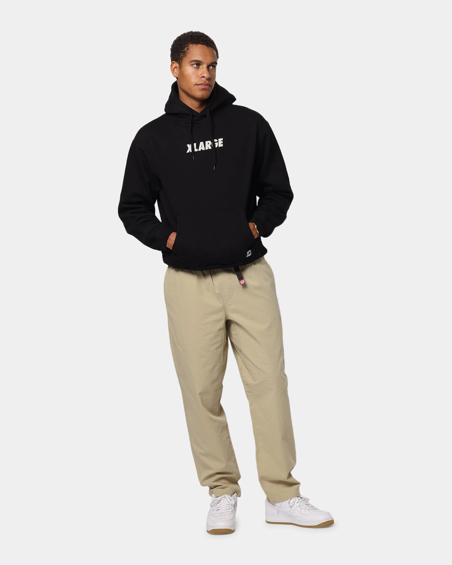 X-Large California Hoodie Pigment Black High Neck Collar