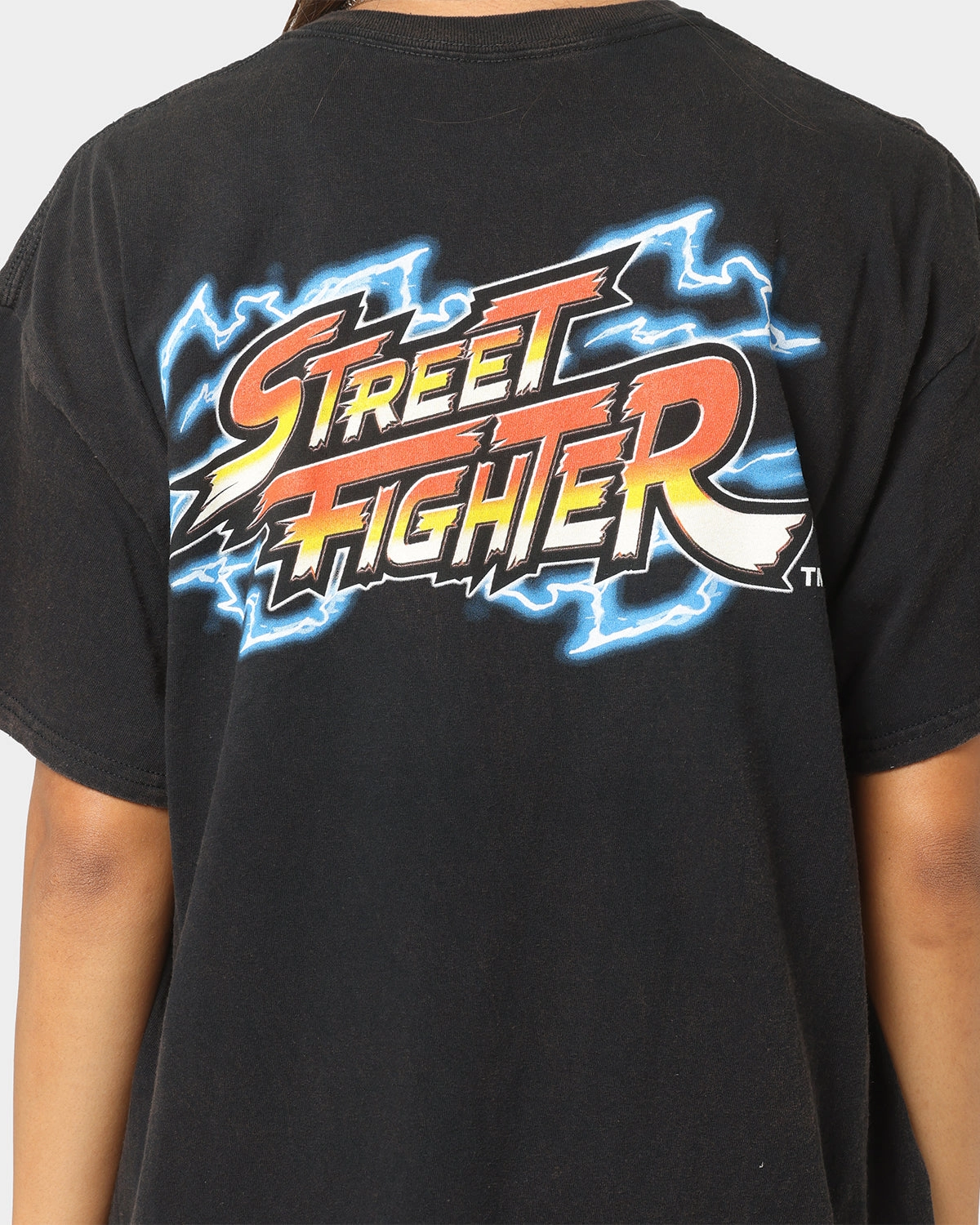 Goat Crew X Street Fighter Blanka Vintage T-Shirt Black Wash Recycled Material Athletic and Cool