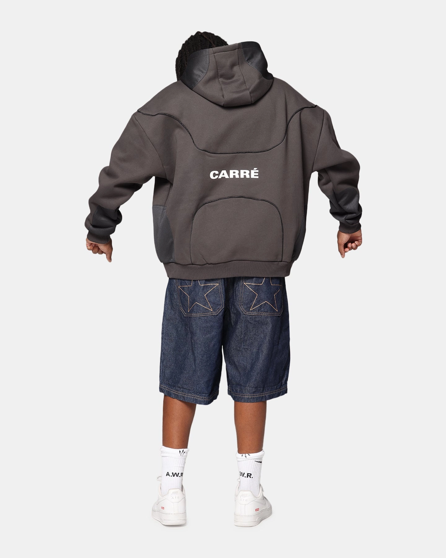 Carre Pipeline Hoodie Grey Lizard like Subtle pattern
