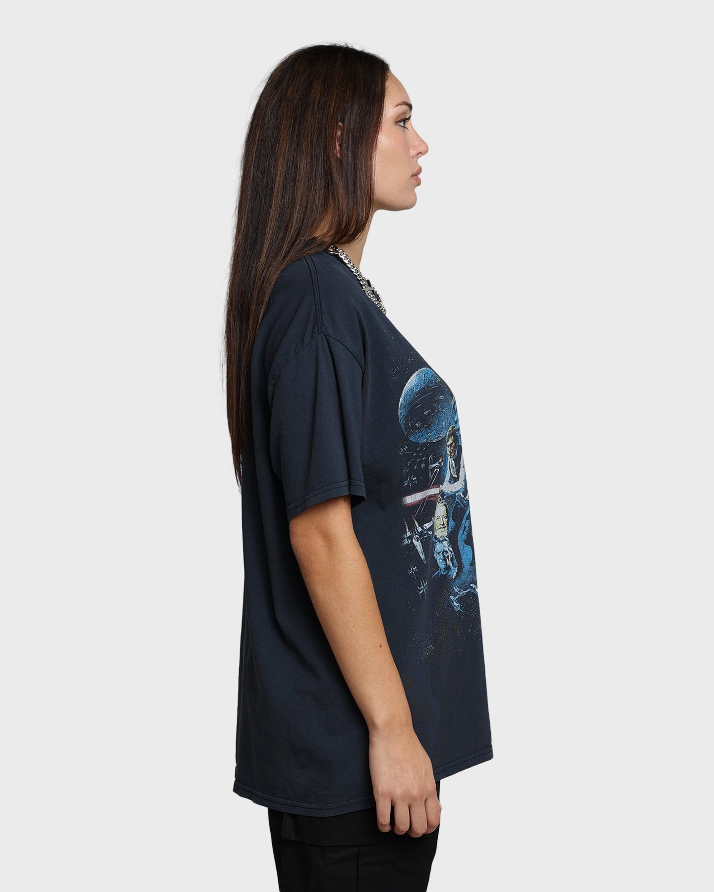 Grails Lightsaber Vintage T-Shirt Vintage Wash Casual Must-Have Soft Touch Fabric