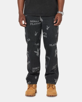 Playboy Mess Denim Jeans Washed Black Street Appeal