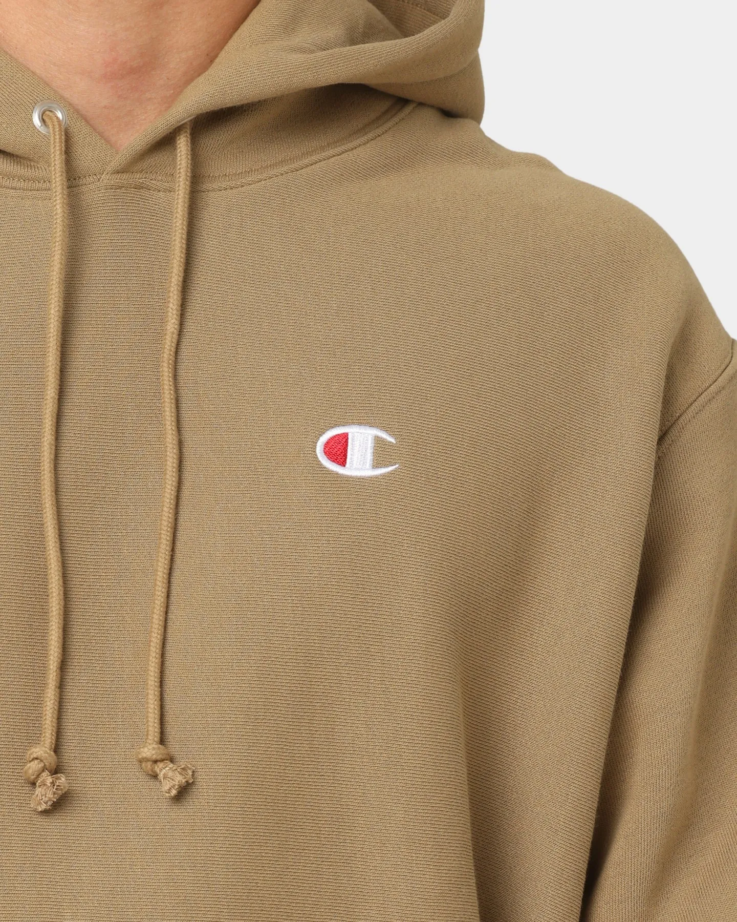 Reverse Weave Hoodie Whole Wheat Khaki File mountain scene