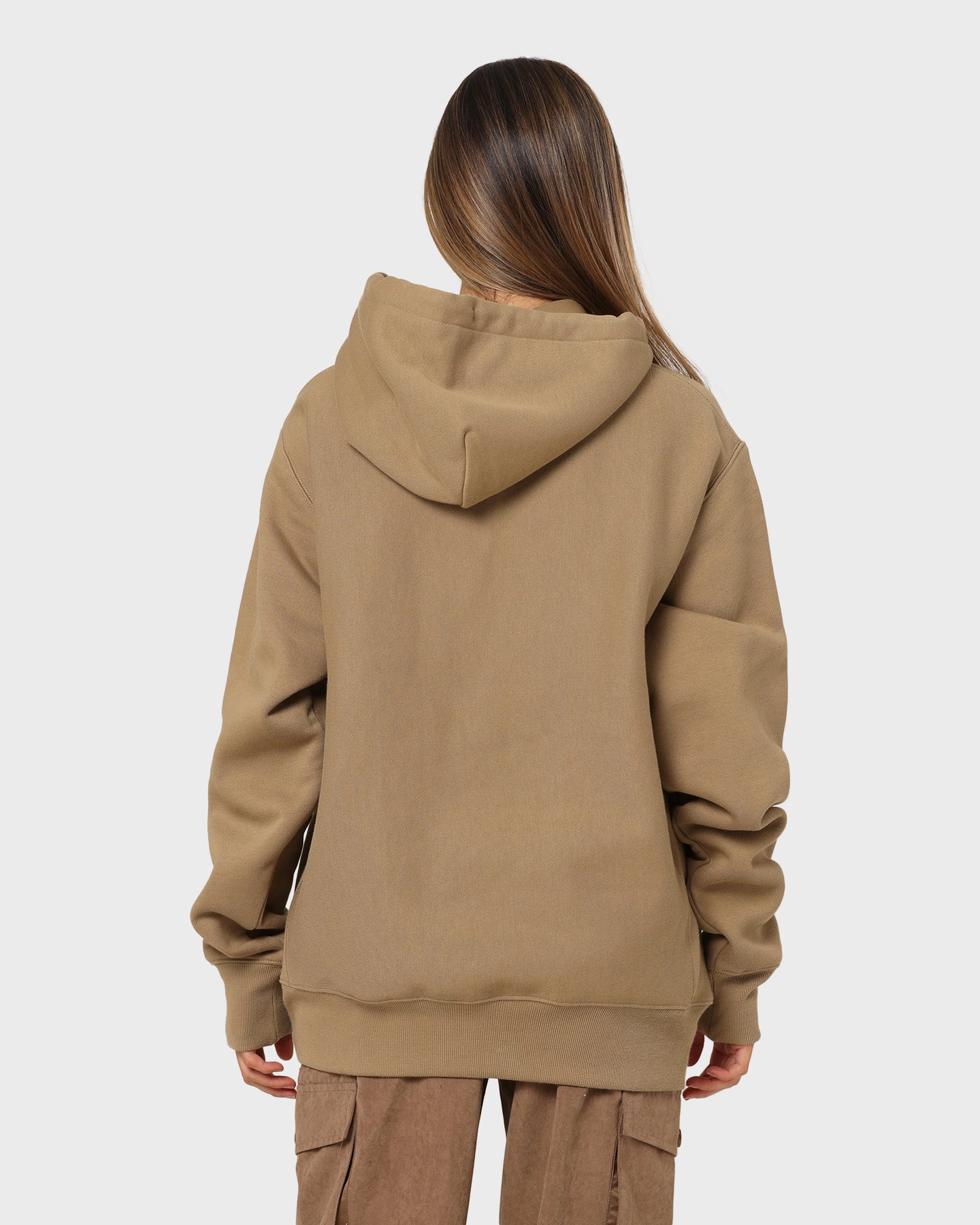 Light Insulation Bargain Reverse Weave Hoodie Whole Wheat Khaki