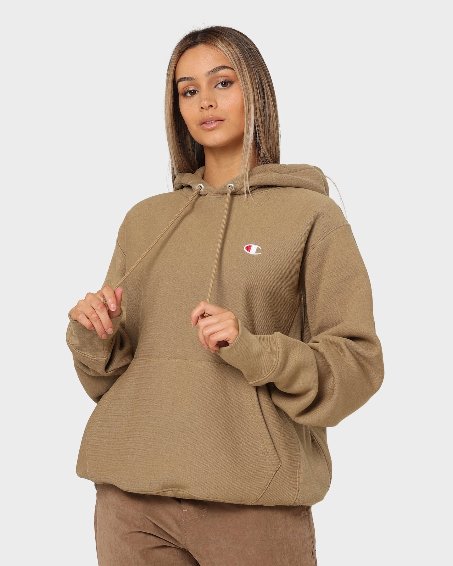 Reverse Weave Hoodie Whole Wheat Khaki NoiseReduced Closure System Reflective details