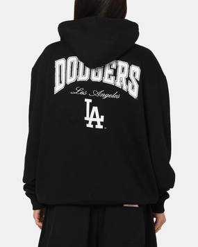 Peacock like Tonal Stitching Majestic Athletic Los Angeles Dodgers Champs Serial Mono Hoodie Black