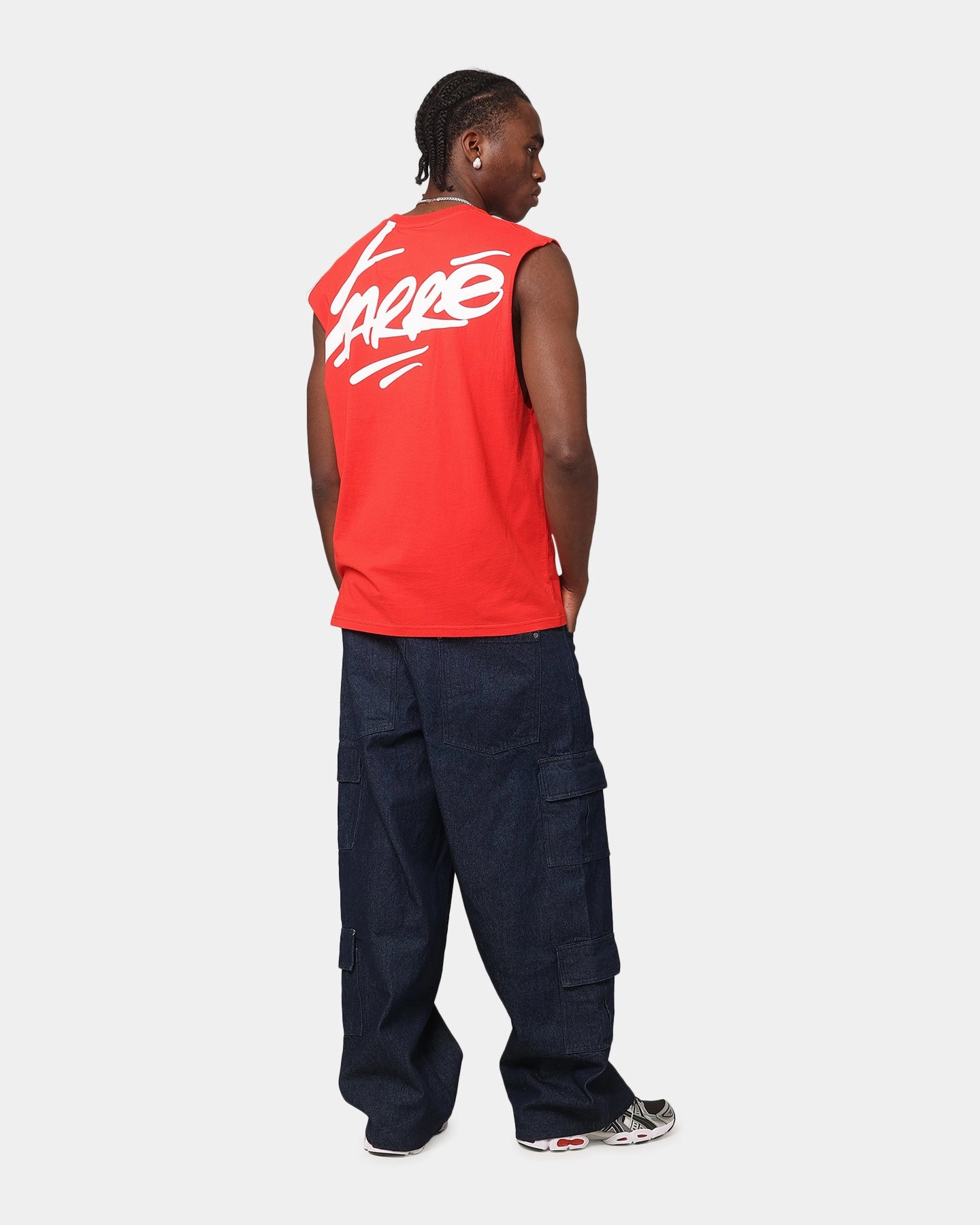 Carre Graffiti Muscle T-Shirt Red Yoga flexibility High Durability Weave