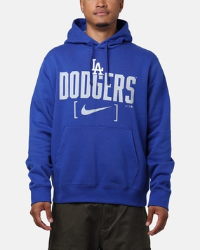 suitable for winter sports Nike Los Angeles Dodgers Club Slack Hoodie Rush Blue