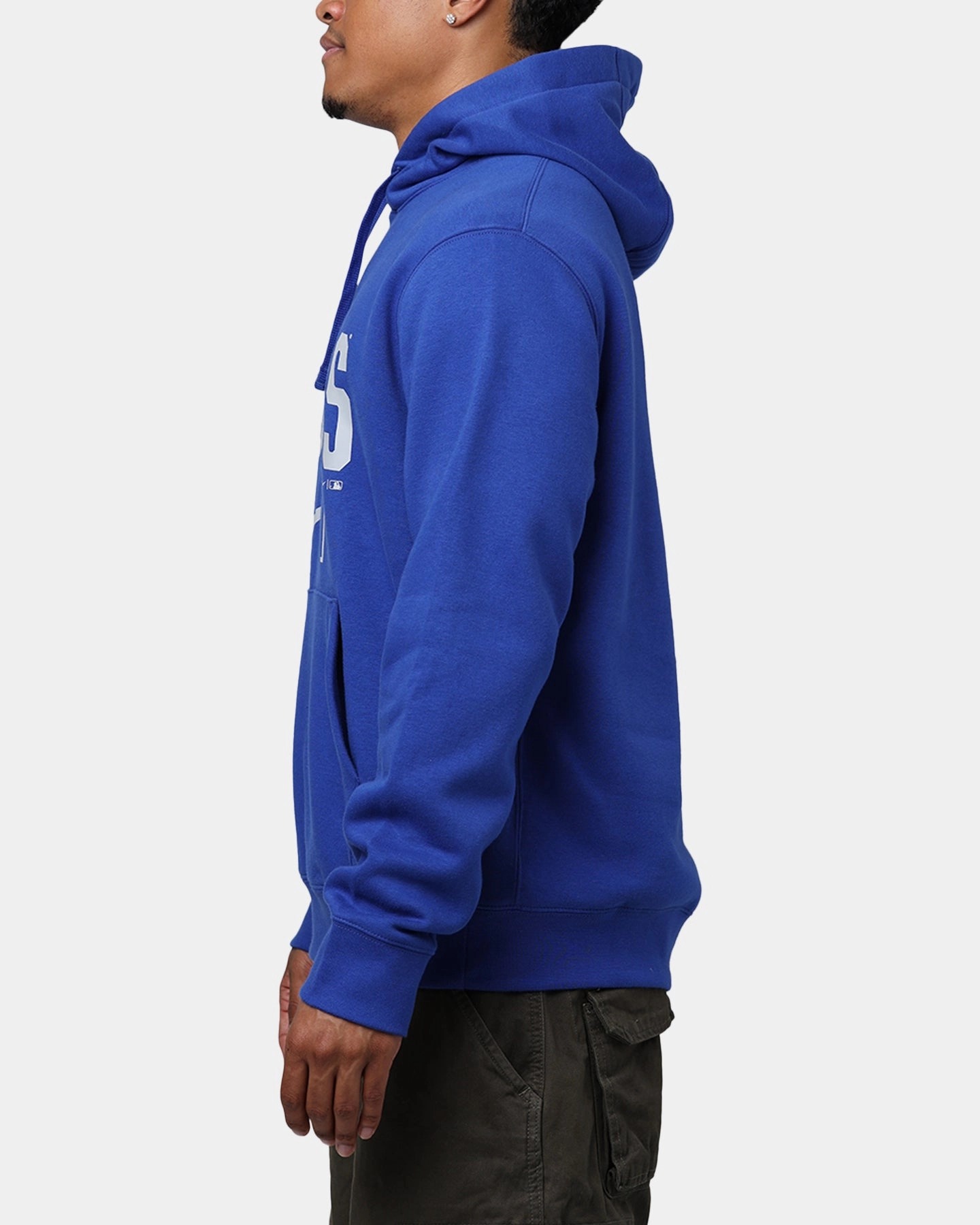 Nike Los Angeles Dodgers Club Slack Hoodie Rush Blue Stain Resistant Reinforced Elbows