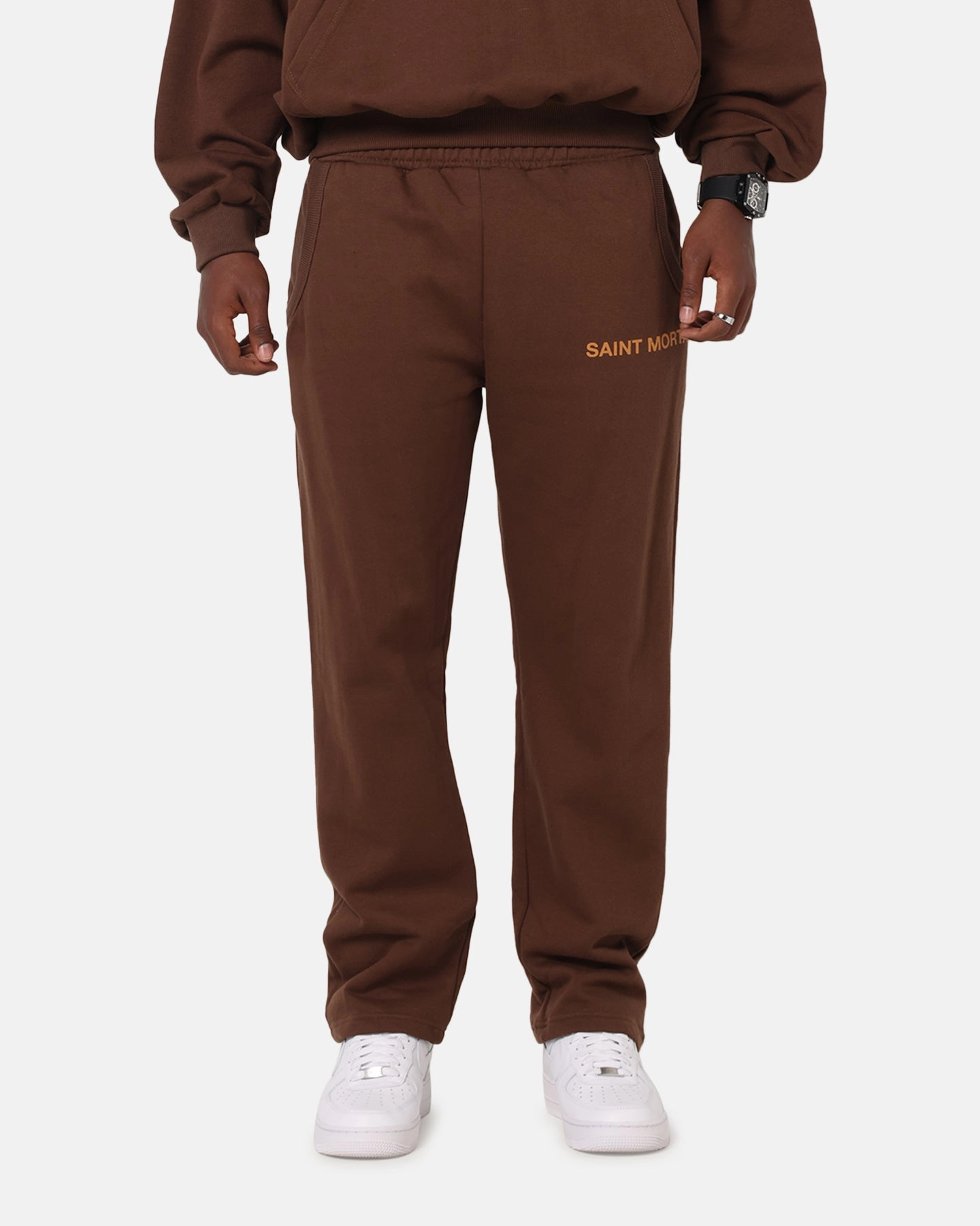 Low Profile Design Chic Wear Saint Morta Sacred Script Track Pants Brown