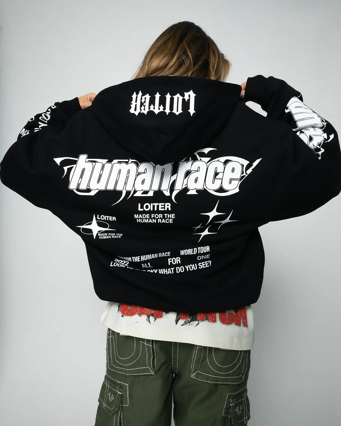 popular among teenagers Loiter Rave Zip Hoodie Black