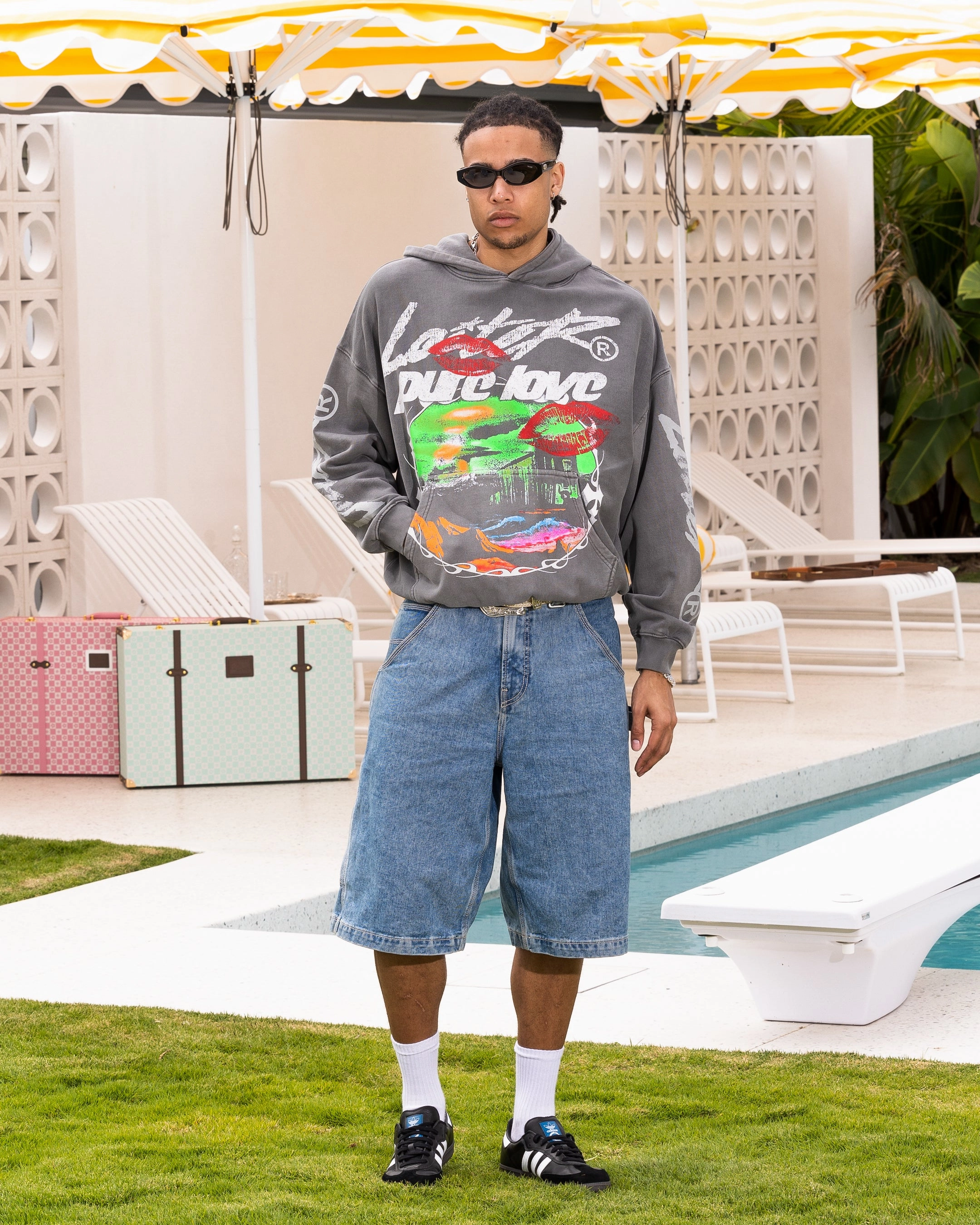 Loiter Pure Love Vintage Hoodie Charcoal Maintain