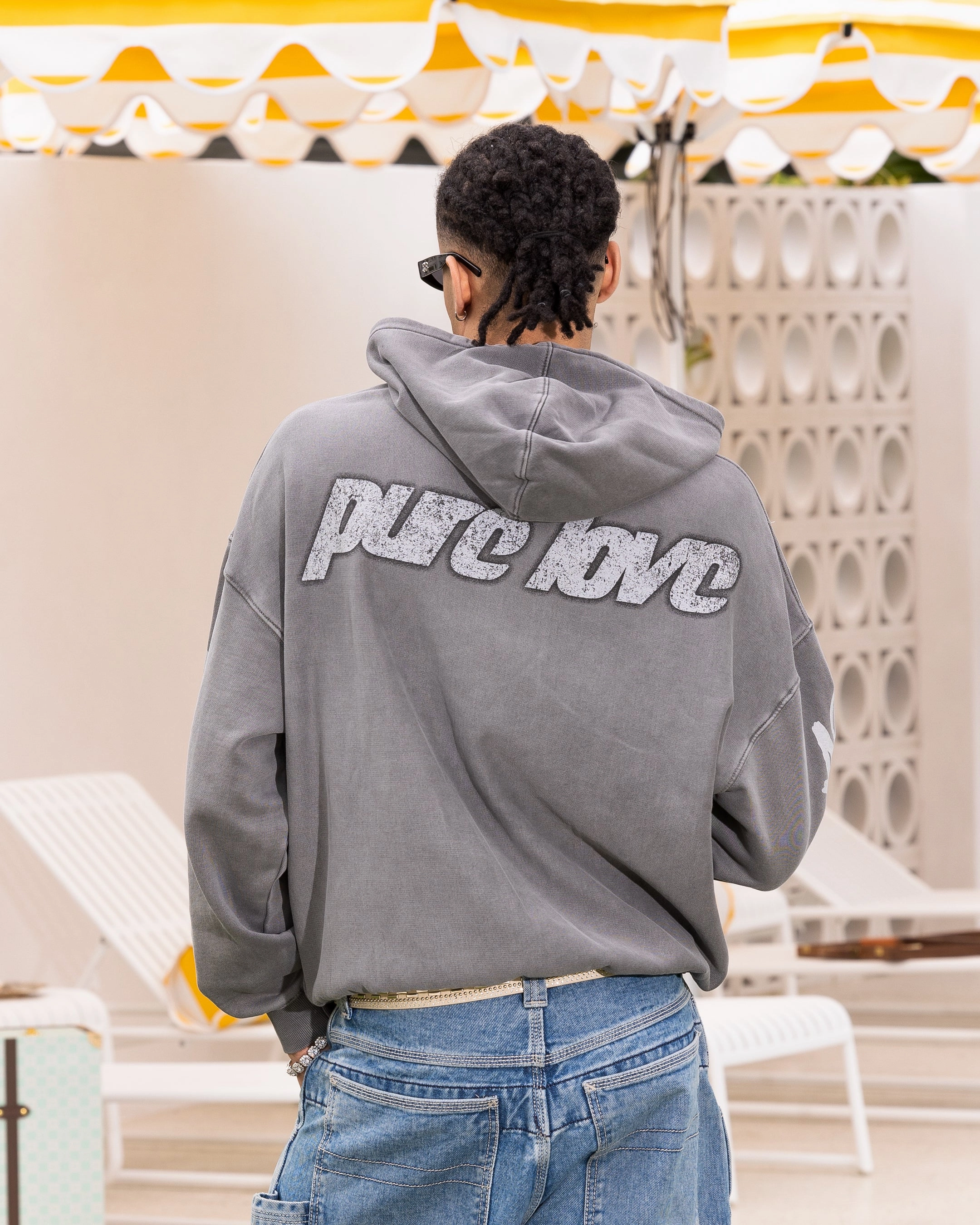 Loiter Pure Love Vintage Hoodie Charcoal Criticism