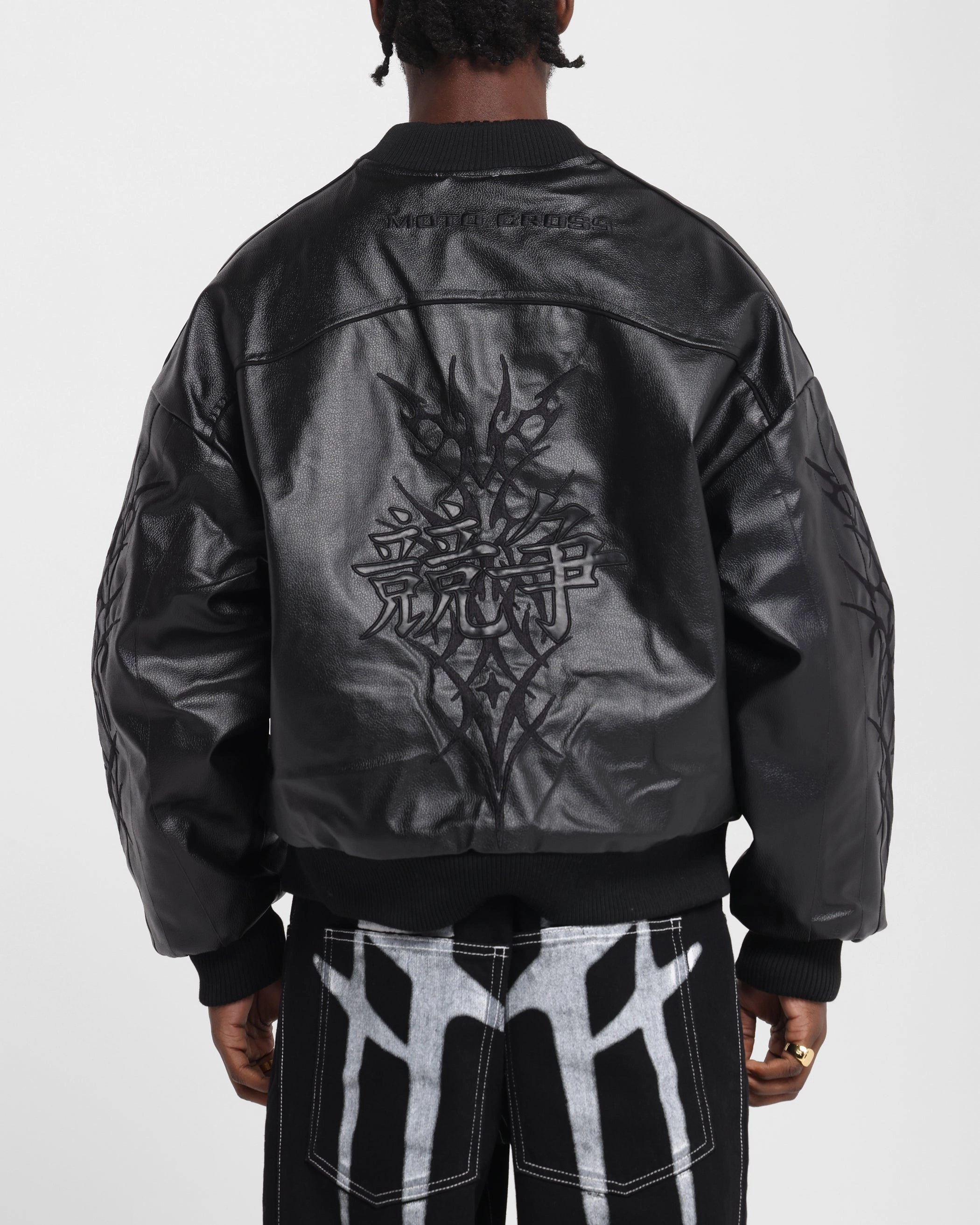 Process Cruise Loiter Tokyo Drift Vegan Leather Jacket Black