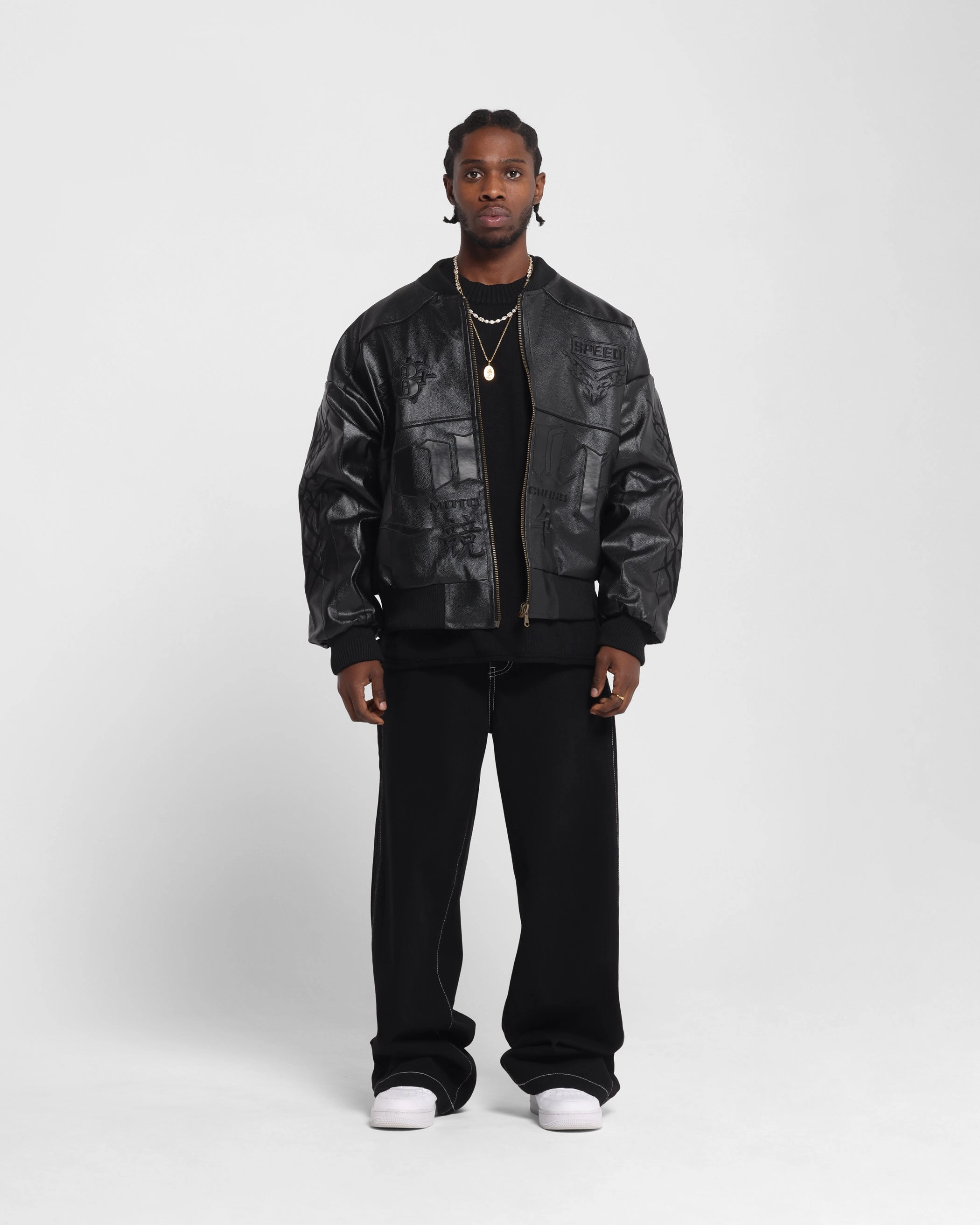 Loiter Tokyo Drift Vegan Leather Jacket Black Classic Fit
