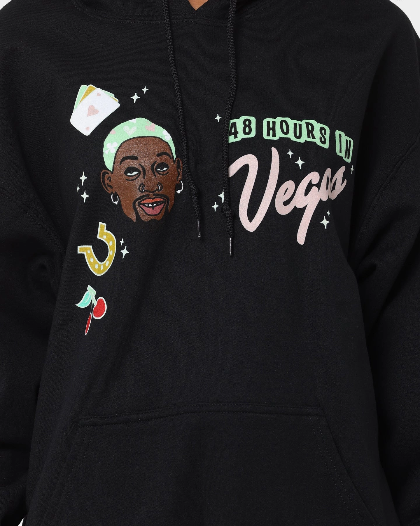 Rodman Brand 48 Hours In Vegas Hoodie Black Multi Pocket Design Occasion