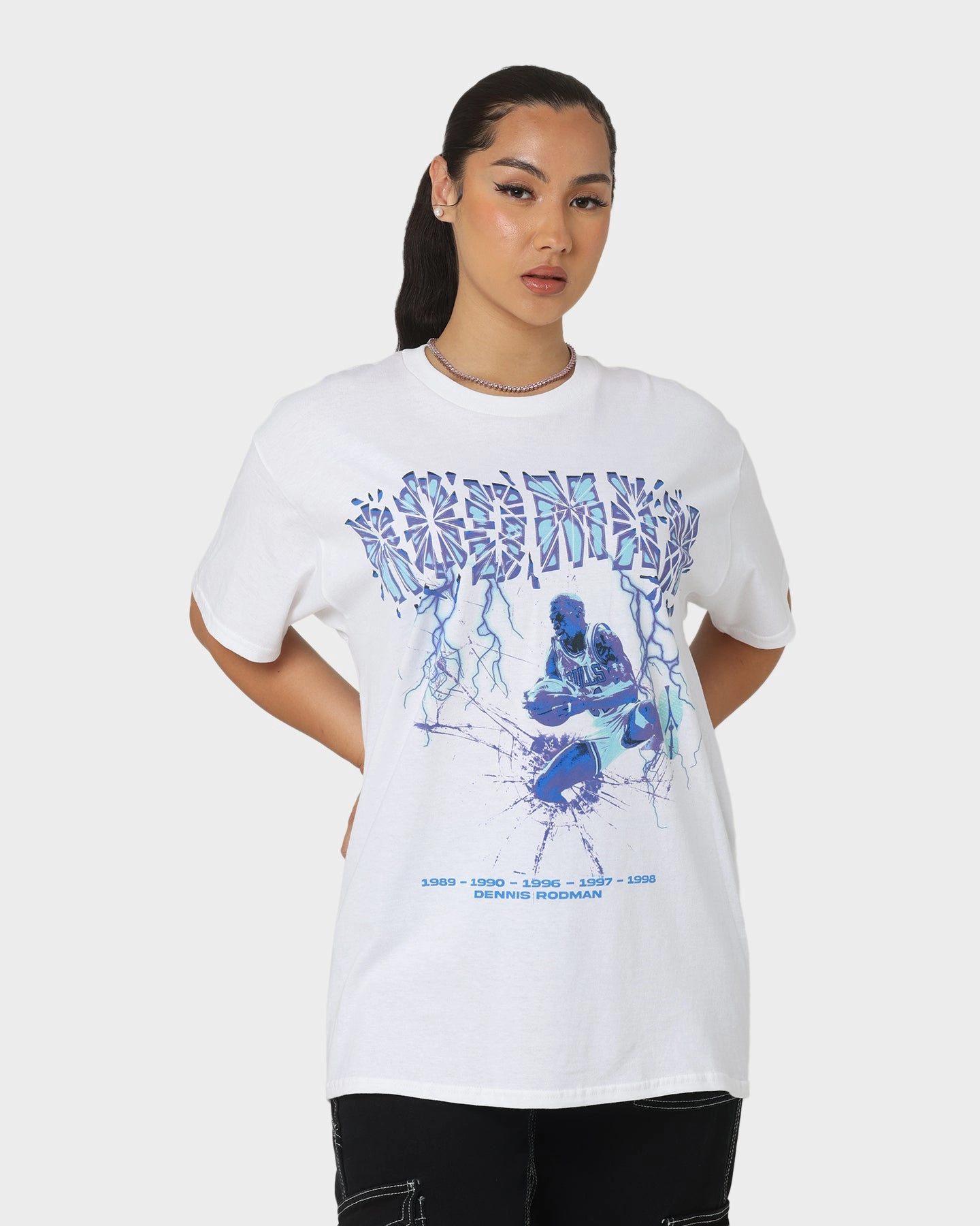 Rodman Brand Broken Glass T-Shirt White Weekend Style Recommended