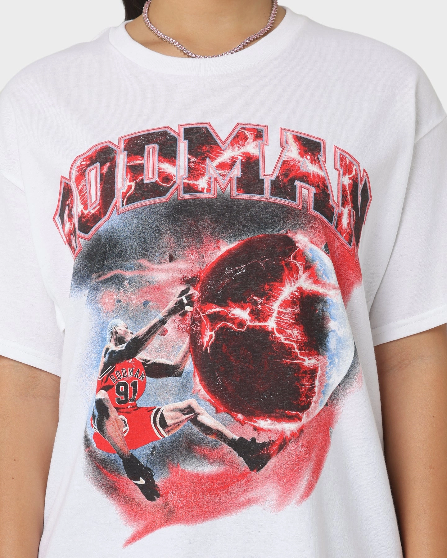 Rodman Brand Planet Dunk T-Shirt White Casual Chic