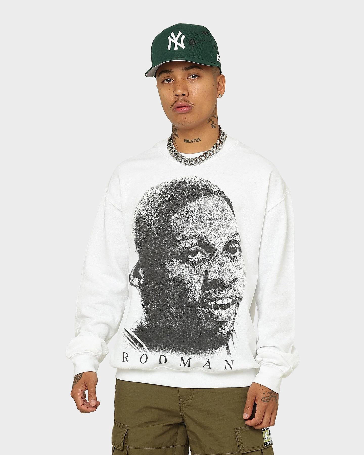 Soft Knit Rodman Brand Rodman Face UV Crewneck White