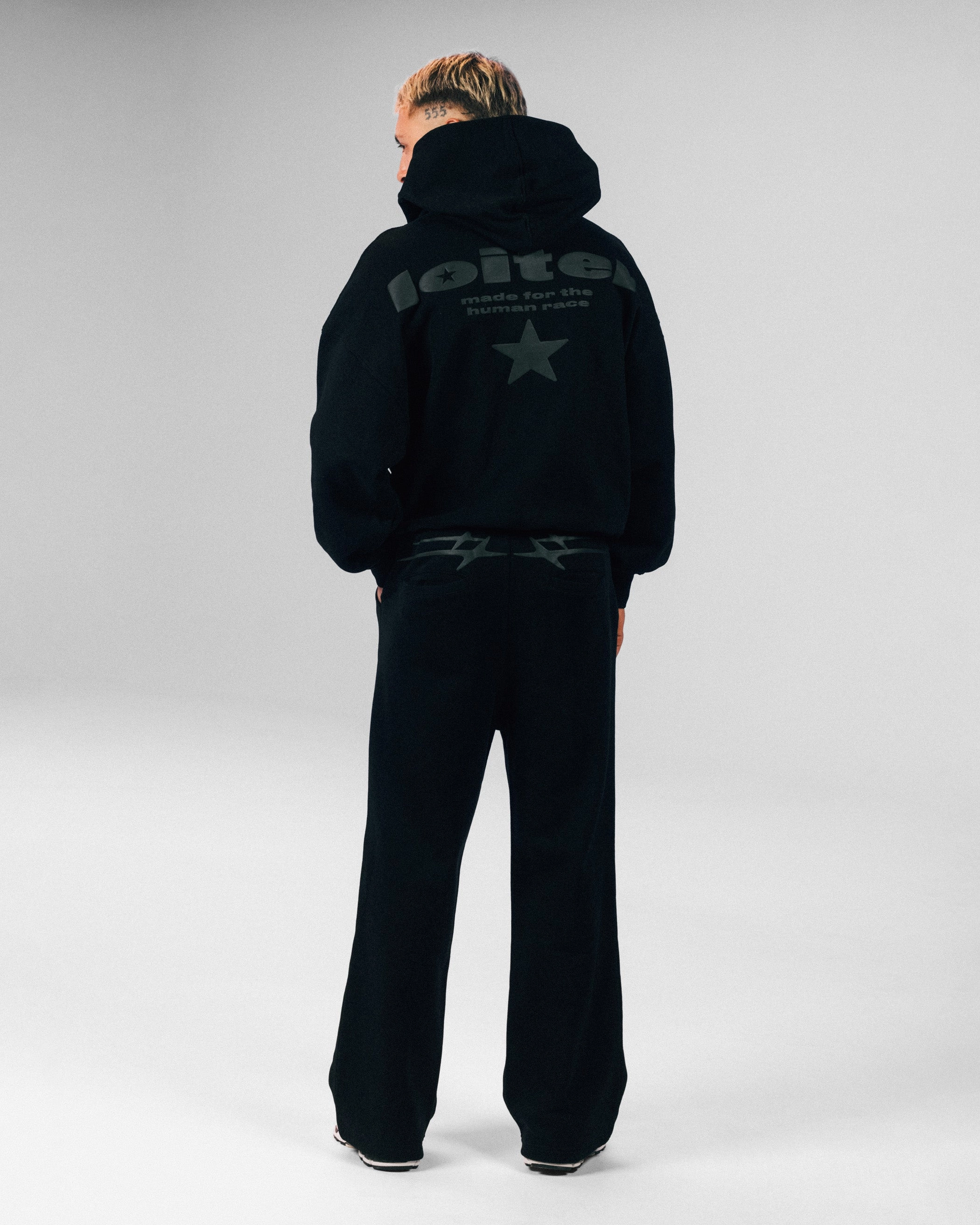 Loiter Celestial Full Zip Hoodie Black Multi Pocket Configuration