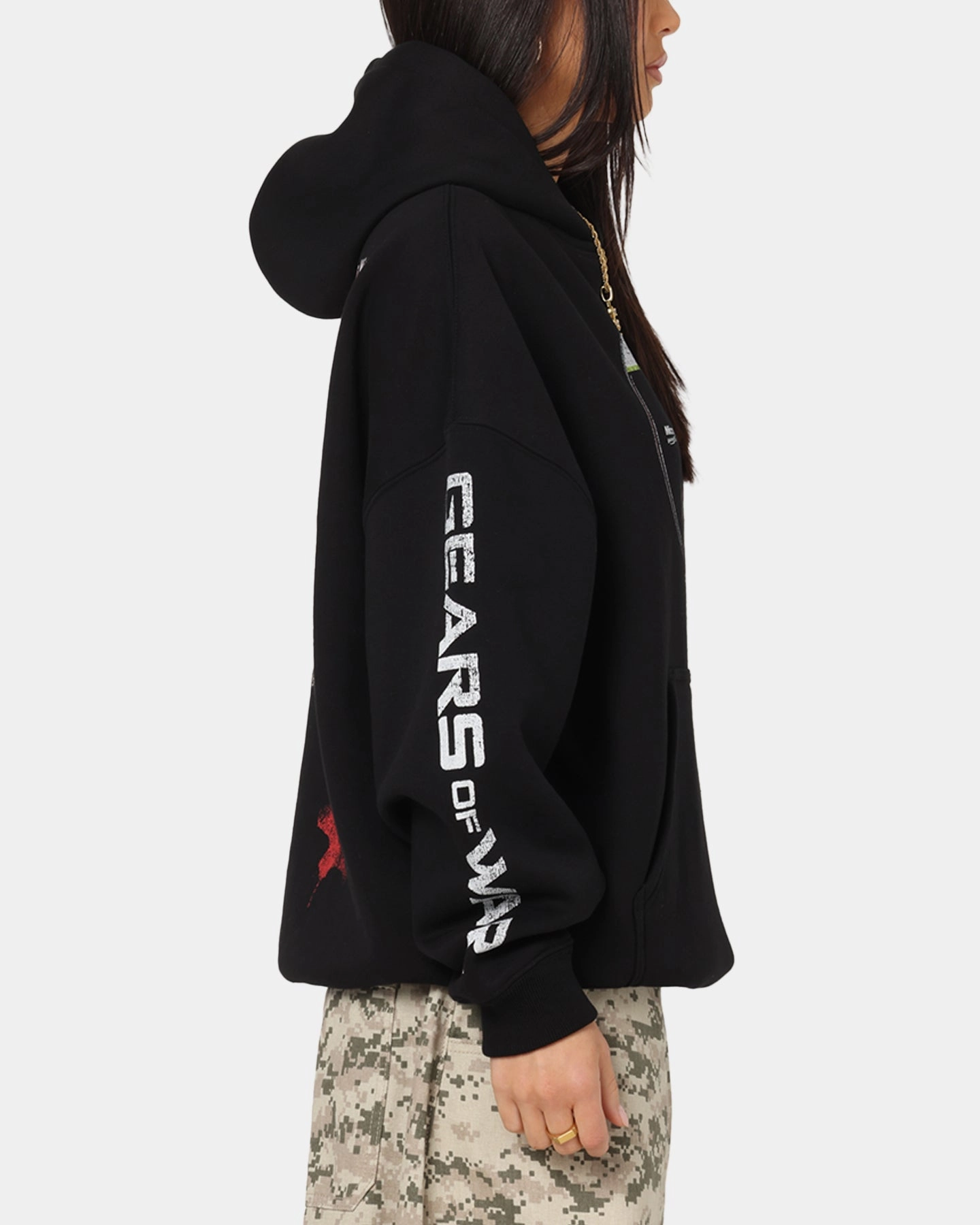 Winter Night Cool Weather Wear 73 Studio X Gears Of War '08 Gears 2 Disc Premium Hoodie Black