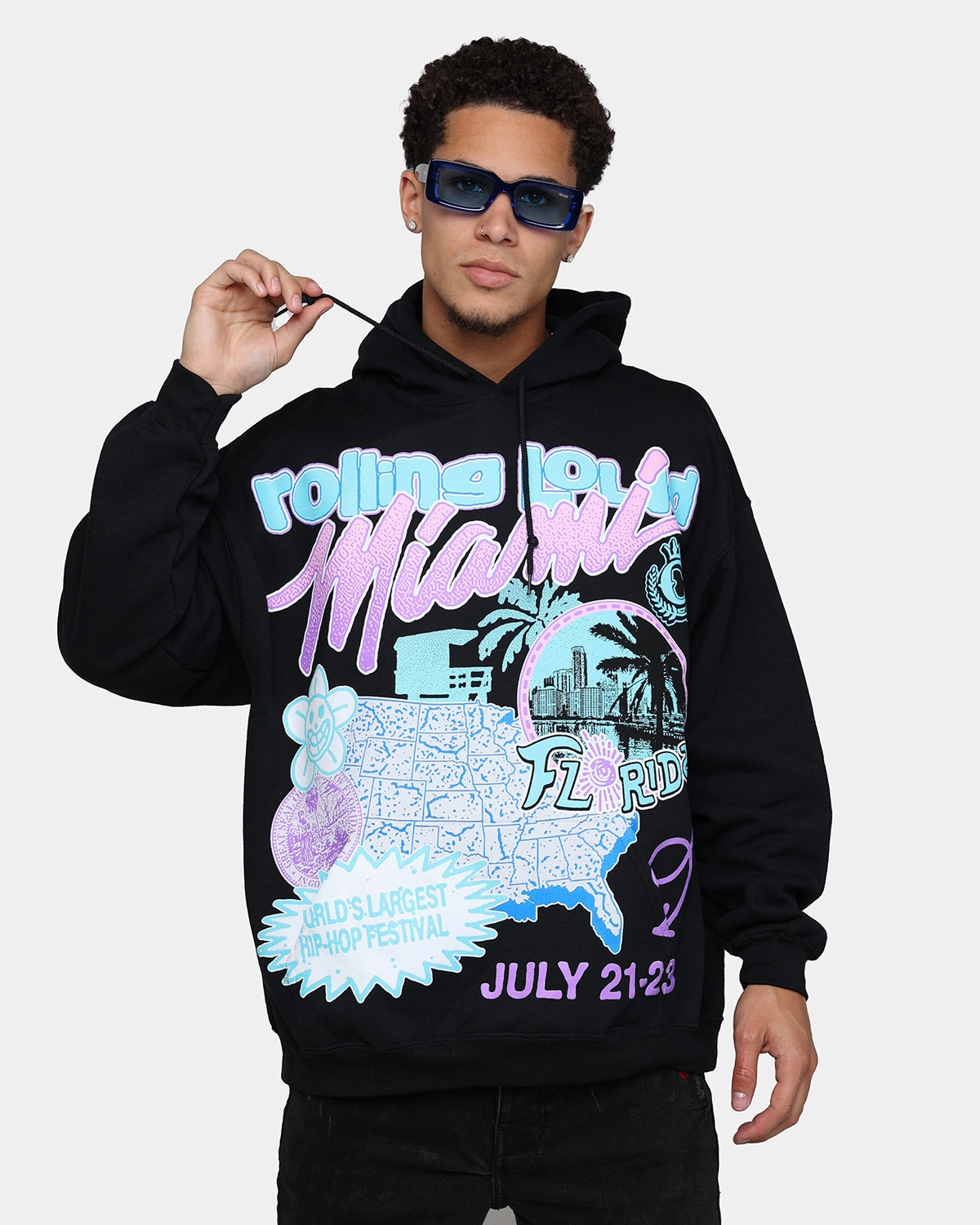 Rolling Loud Miami '23 Hoodie Black Insulated Wear Method