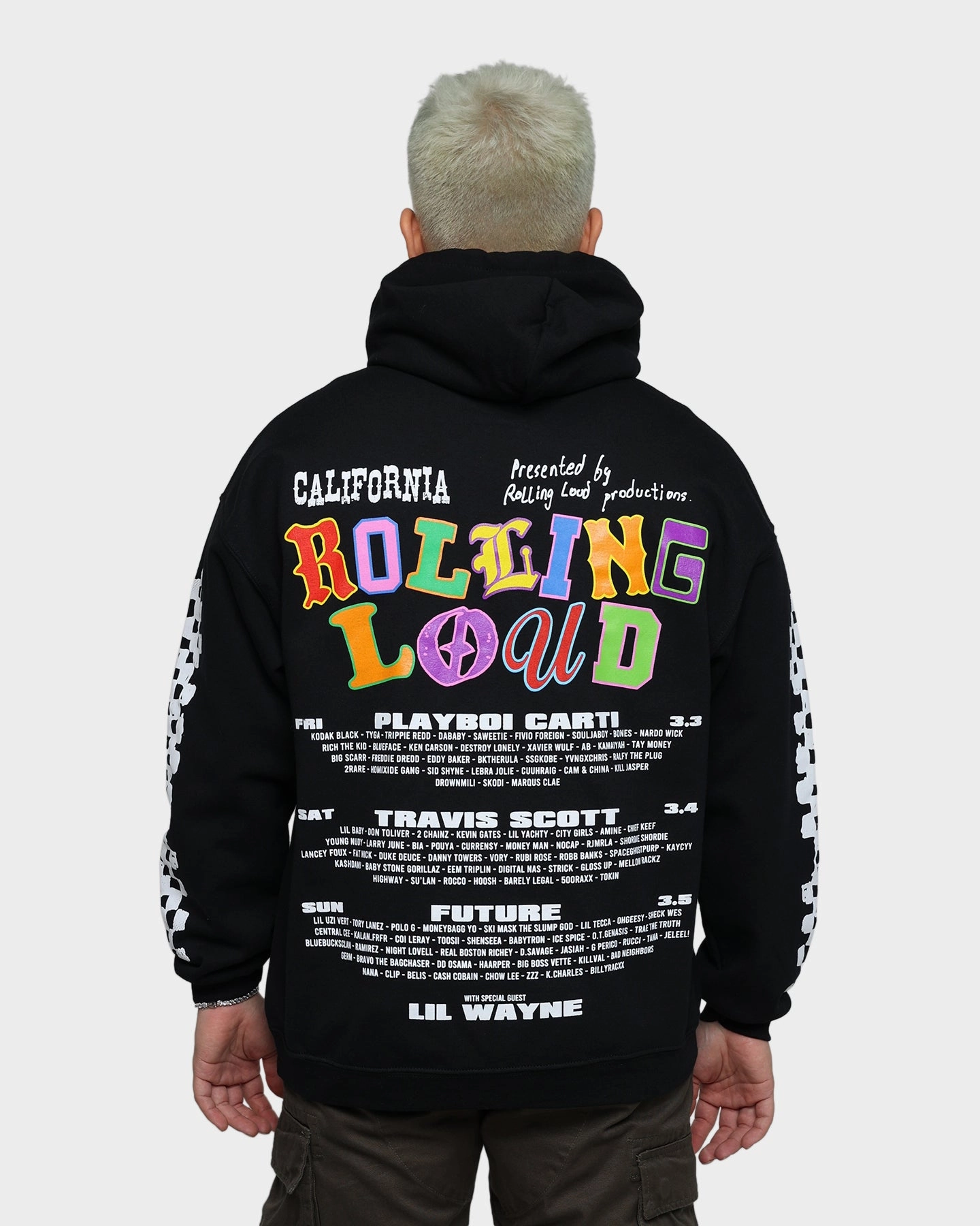 Ribbed Cuffs Rolling Loud Rolling Loud Line Up Hoodie Black