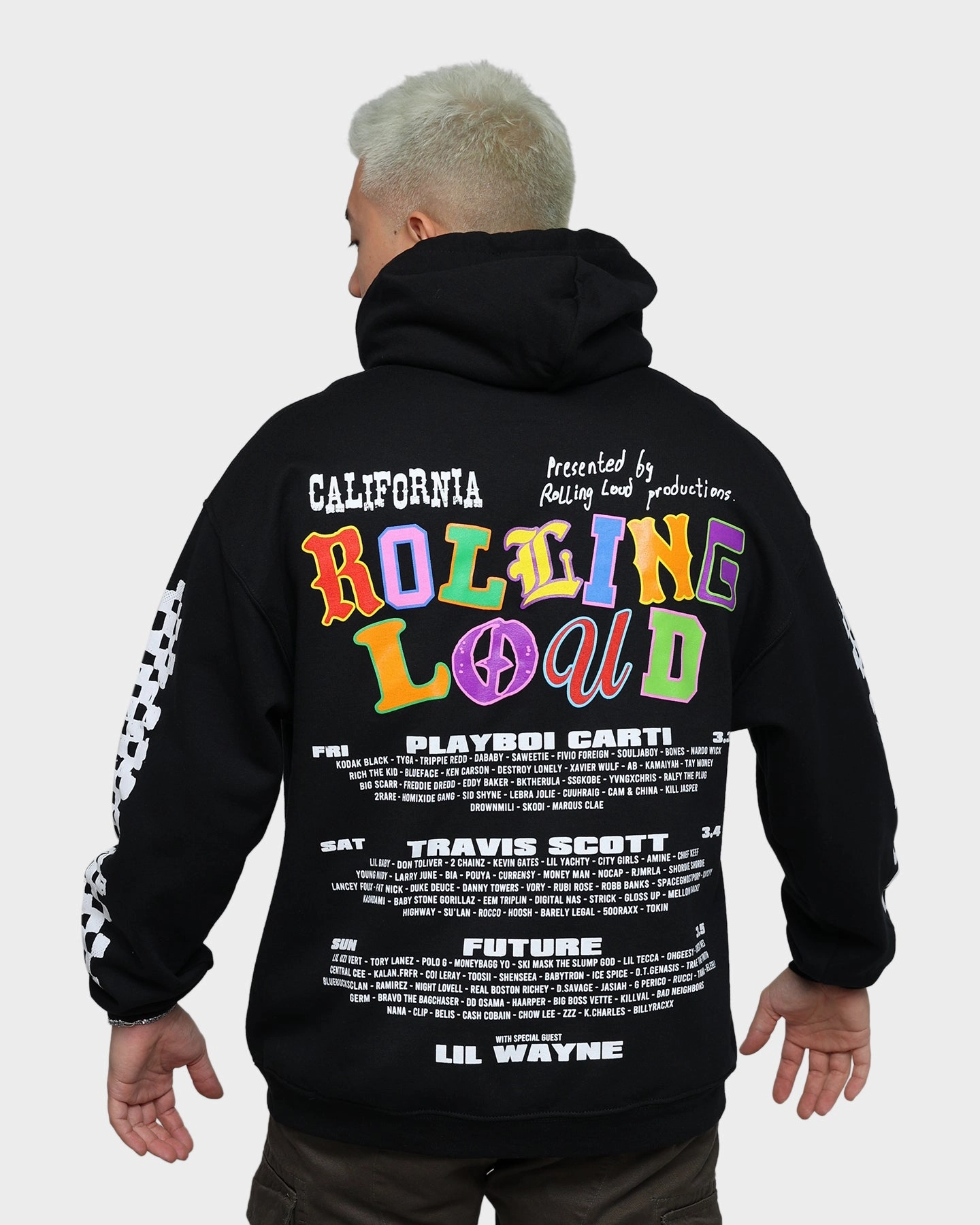 Rolling Loud Rolling Loud Line Up Hoodie Black Fashion Vibe suitable for day wear
