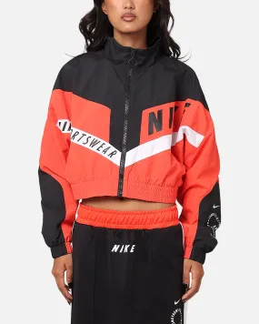 Nike Women's Sportswear Woven Street Jacket Light Crimson/Black/White teens' Card