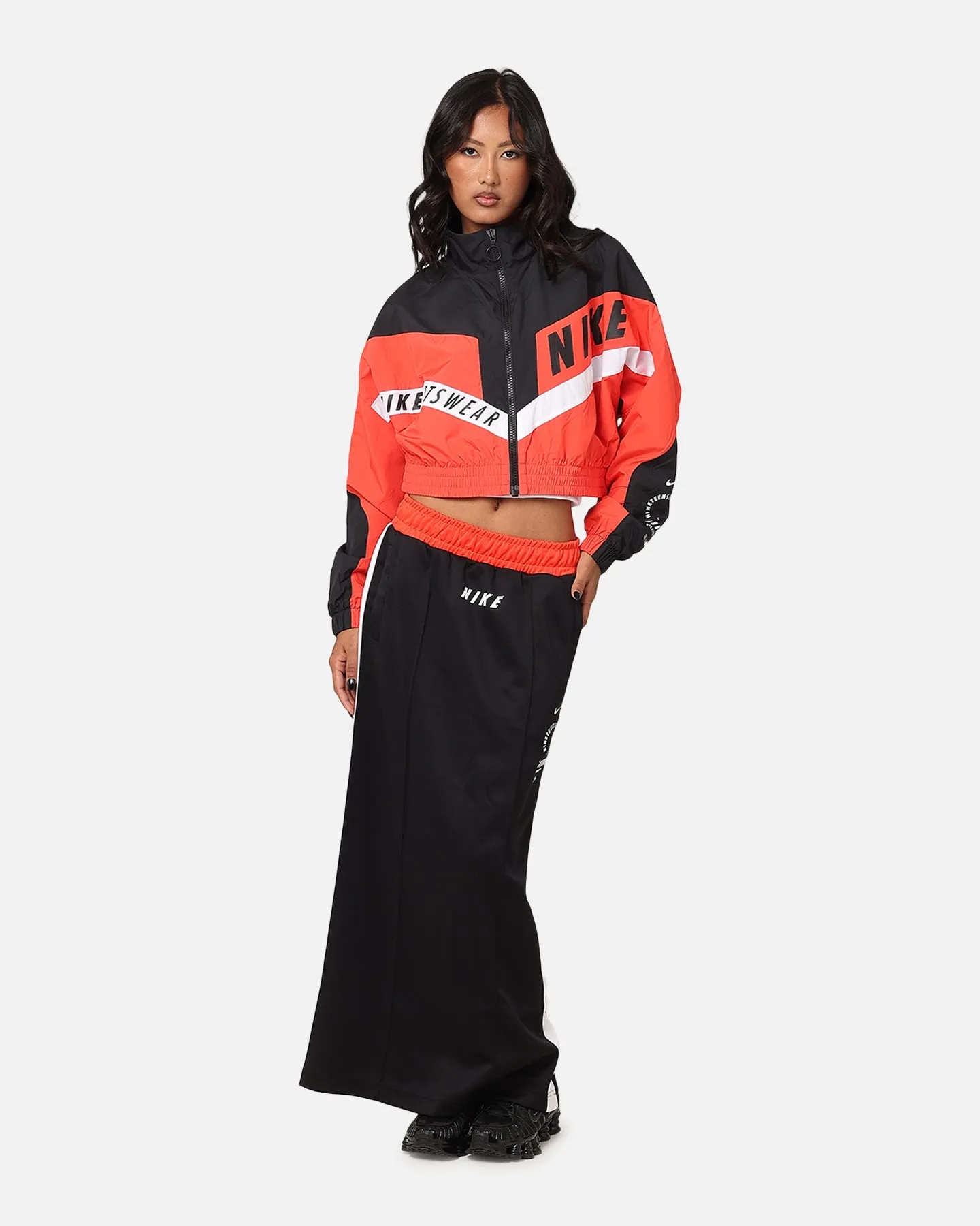 Breathable Layer Nike Women's Sportswear Woven Street Jacket Light Crimson/Black/White