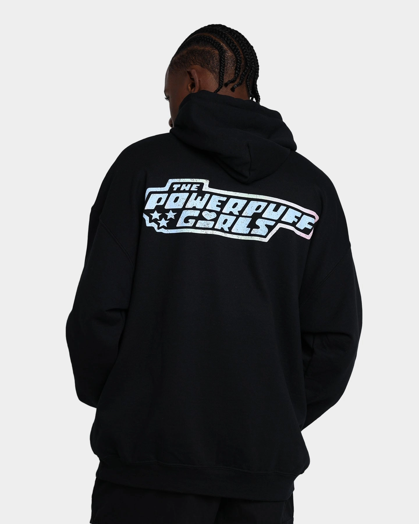 Multi Pocket System American Thrift X Powerpuff Girls Powerpuff Grid Logo Hoodie Black