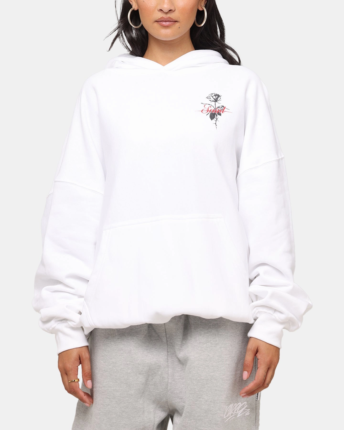 Saint Morta St Valentines Boxy Hoodie White Fashionable Outerwear