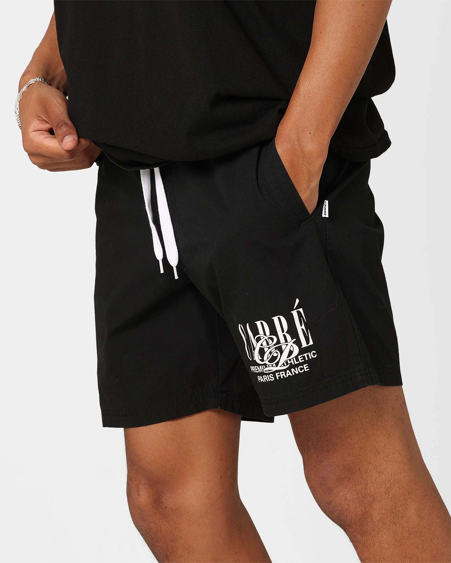 Cross Ventilation Channels animal print shorts Carre Top Team Slide Shorts Black