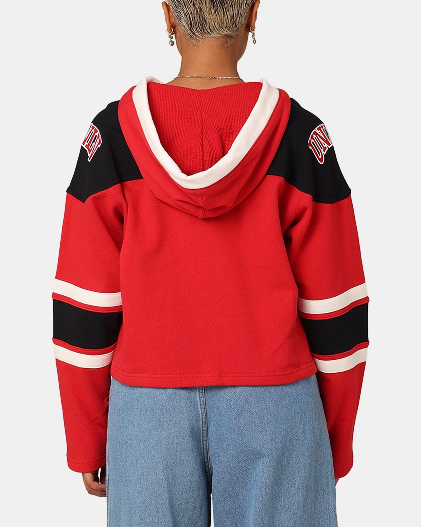 47 Brand Women's University Of Las Vegas Cropped Lacer Hoodie Red Cold Weather