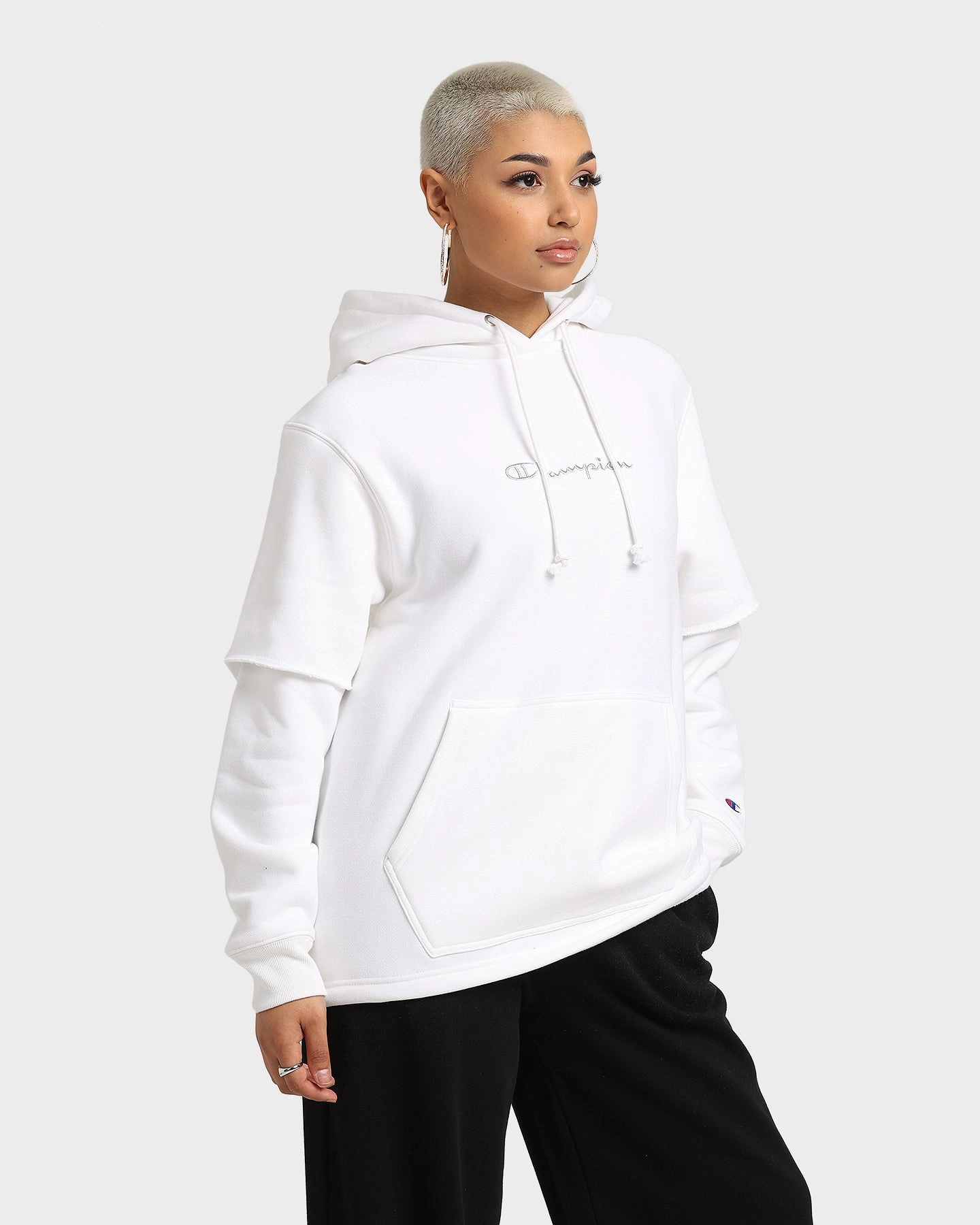 Windproof Closure Champion Women's Reverse Weave Liquid Layer Hoodie White