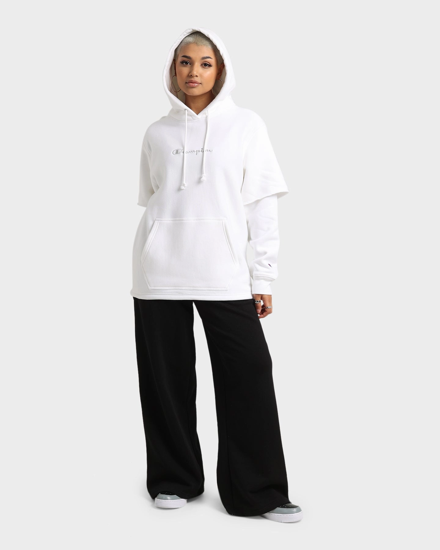 work - from - home Champion Women's Reverse Weave Liquid Layer Hoodie White