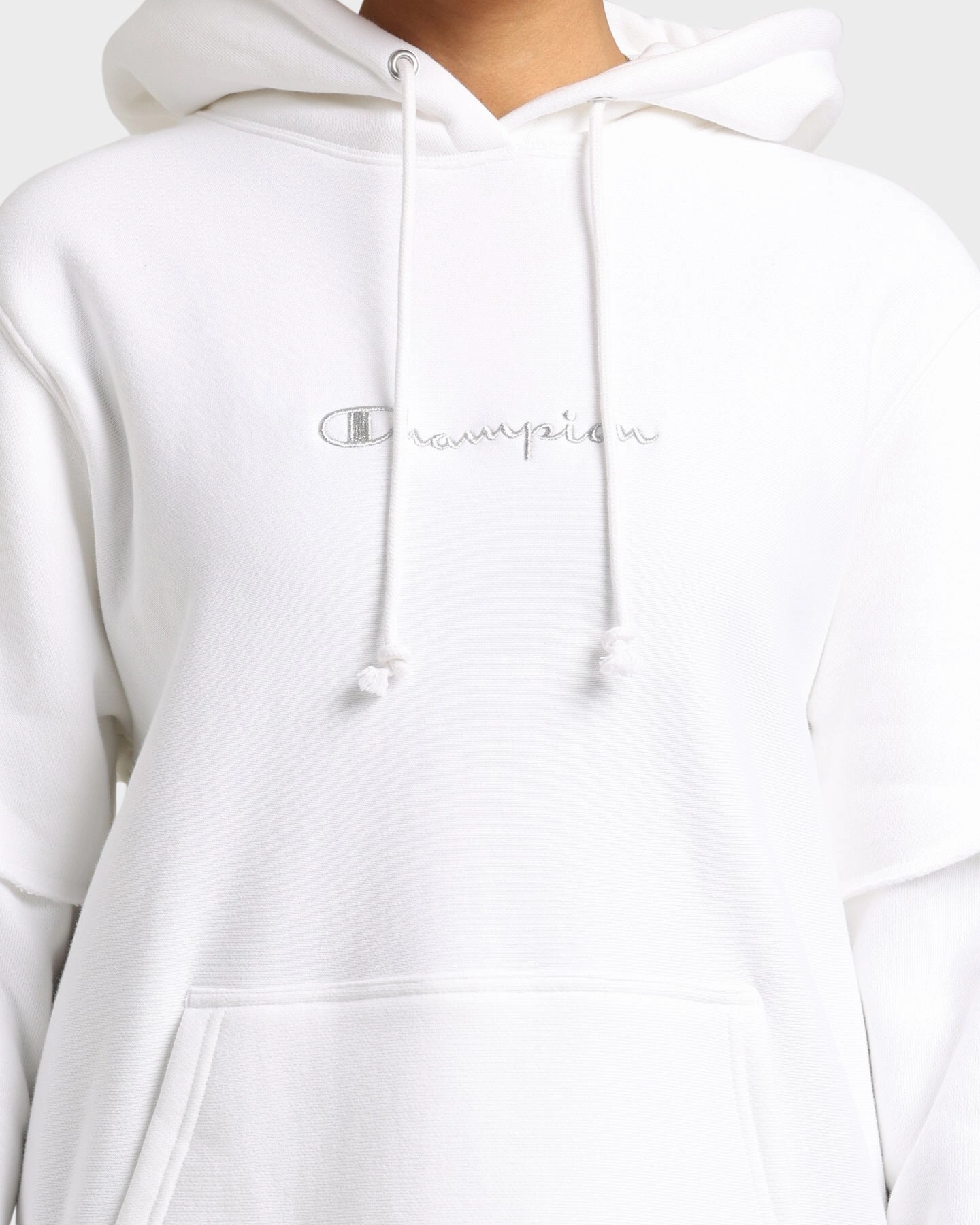 Champion Women's Reverse Weave Liquid Layer Hoodie White Bronzer