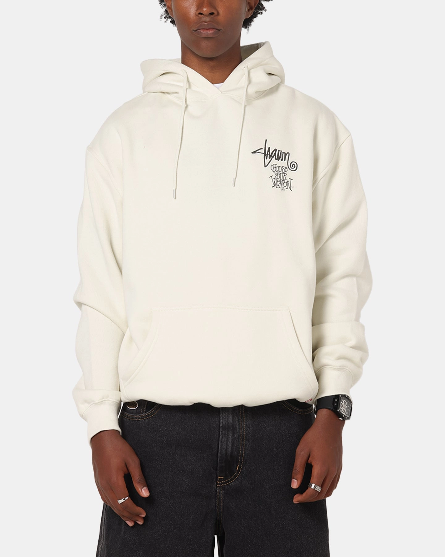 S Double Choose Your Weapon Hoodie Washed White City Smart Spring Layer