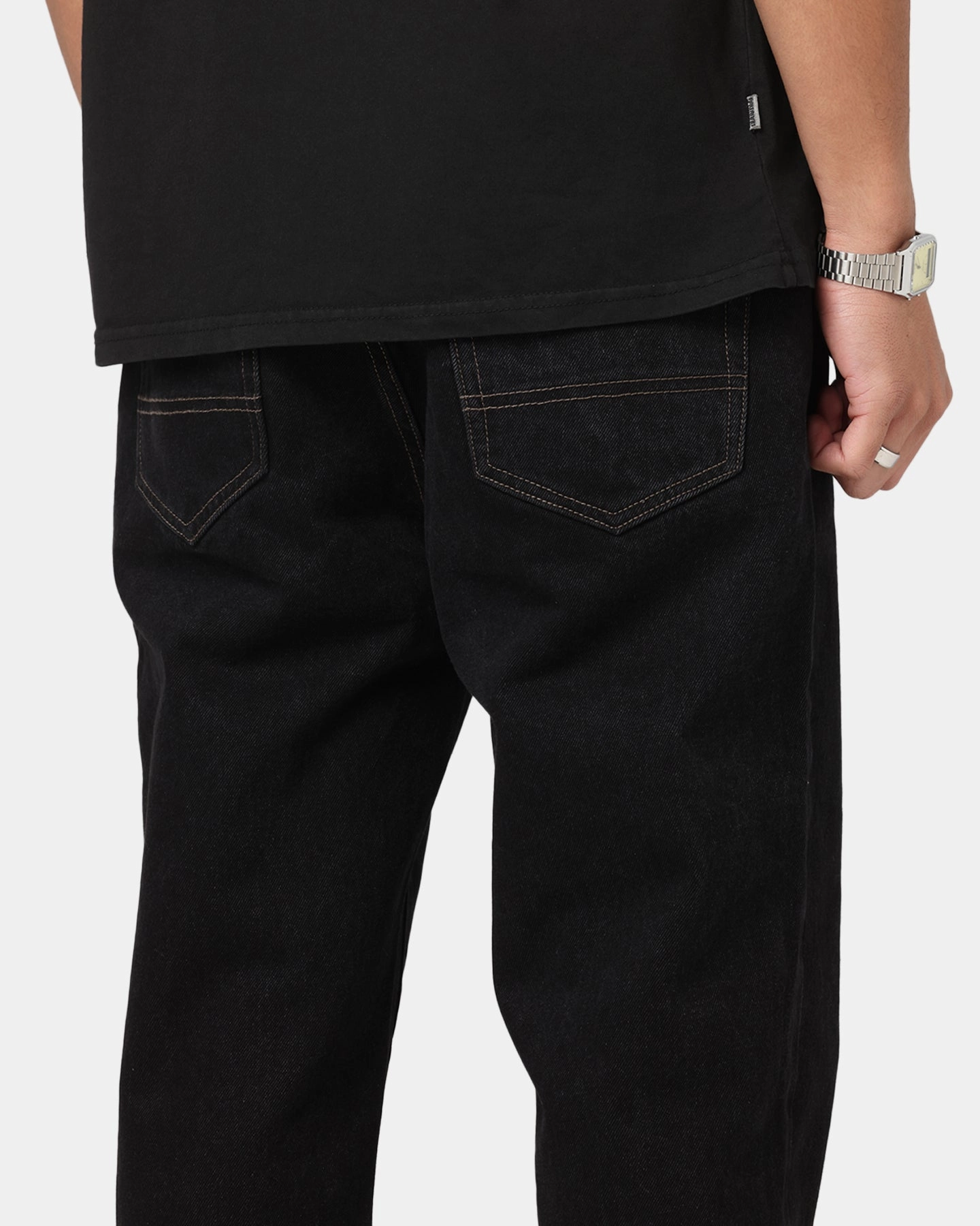 S Double Denim Standard Jeans Black Rinse Party Look Sunny Vibes Couple Look