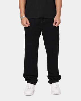 S Double Denim Standard Jeans Black Rinse Breathable Denim