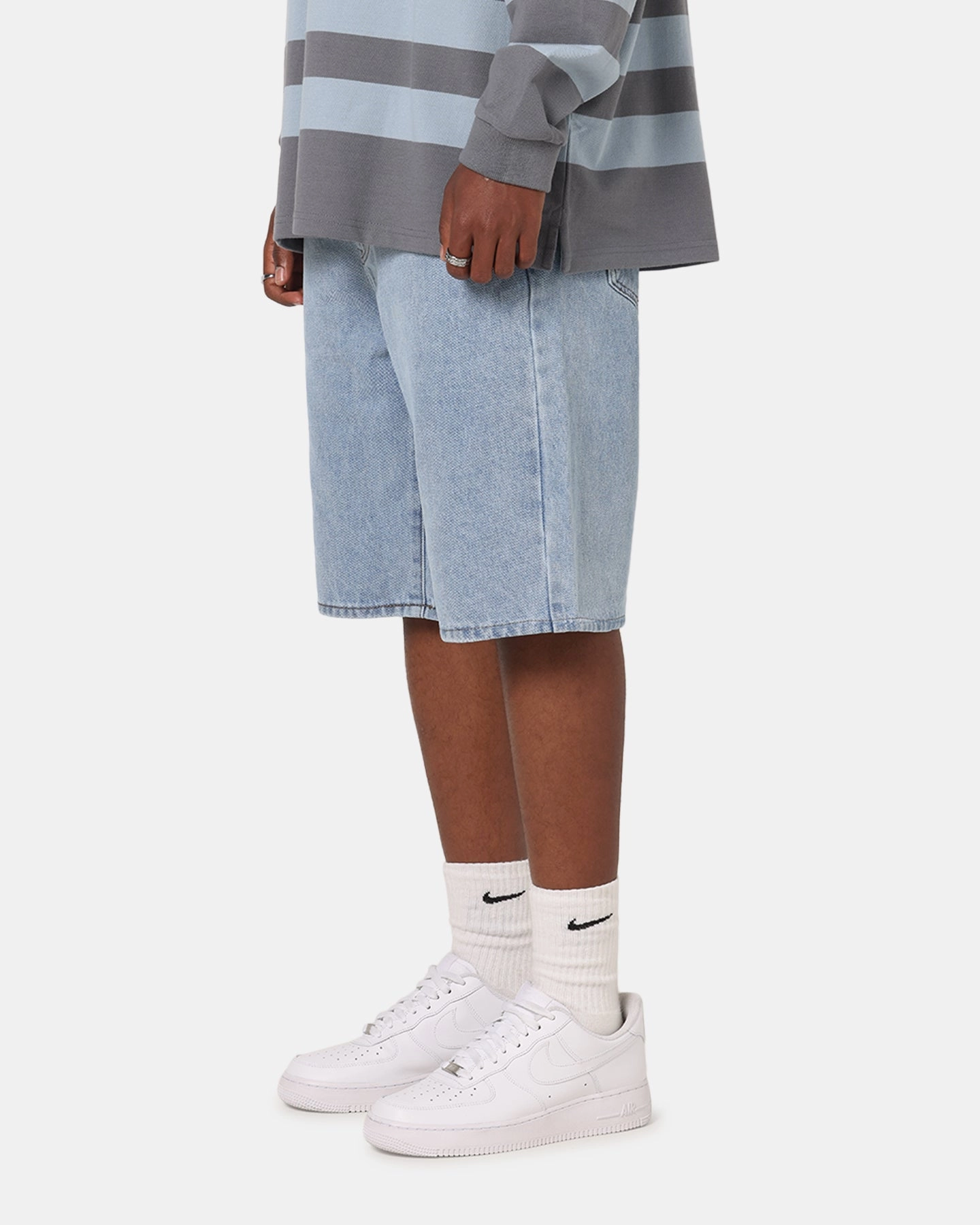 Anti Slip Waist Grip fitness enthusiasts S Double Denim Standard Shorts Super Light