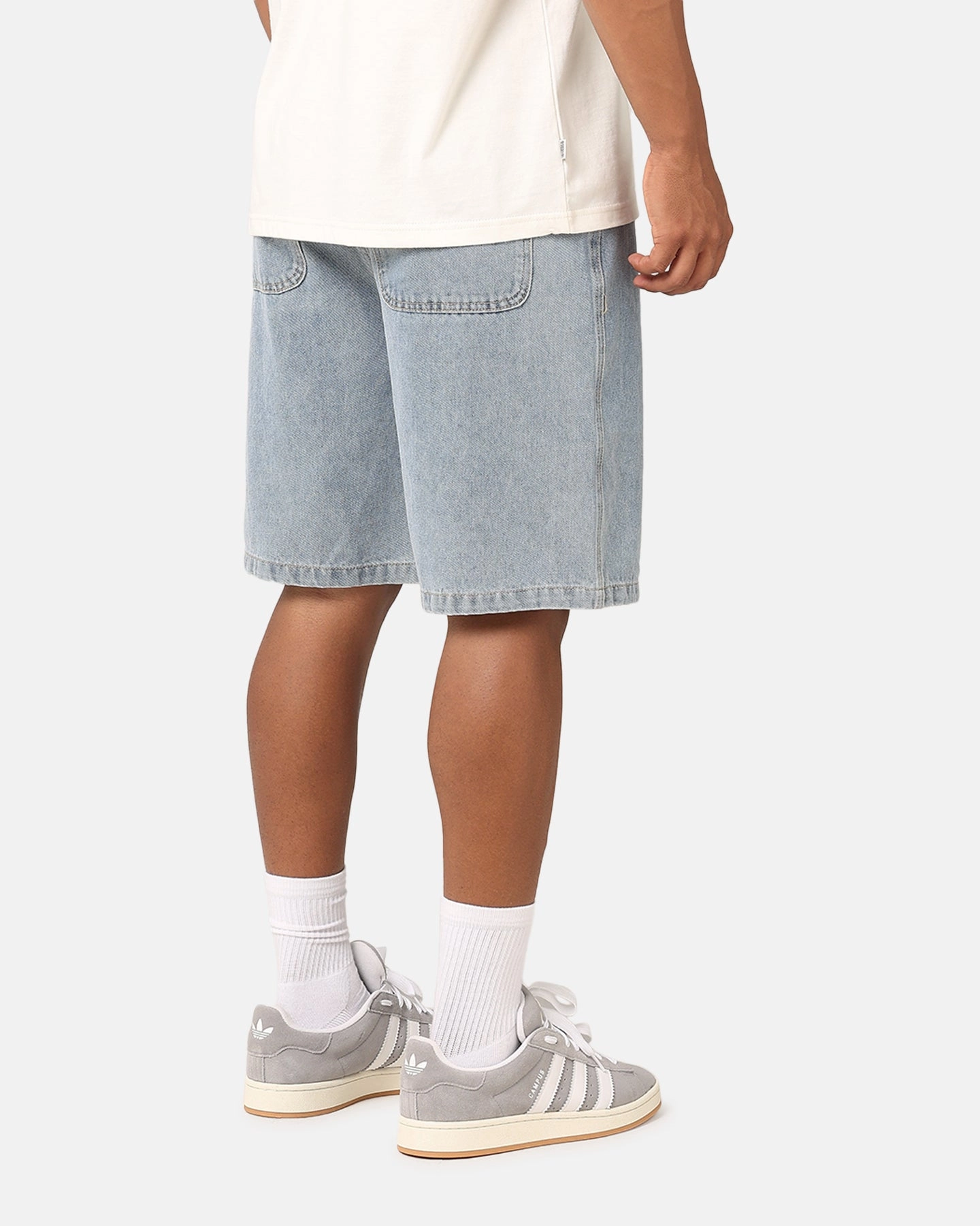 S Double Print Denim Standard Shorts Light Blue Hiking shorts cycling clothing